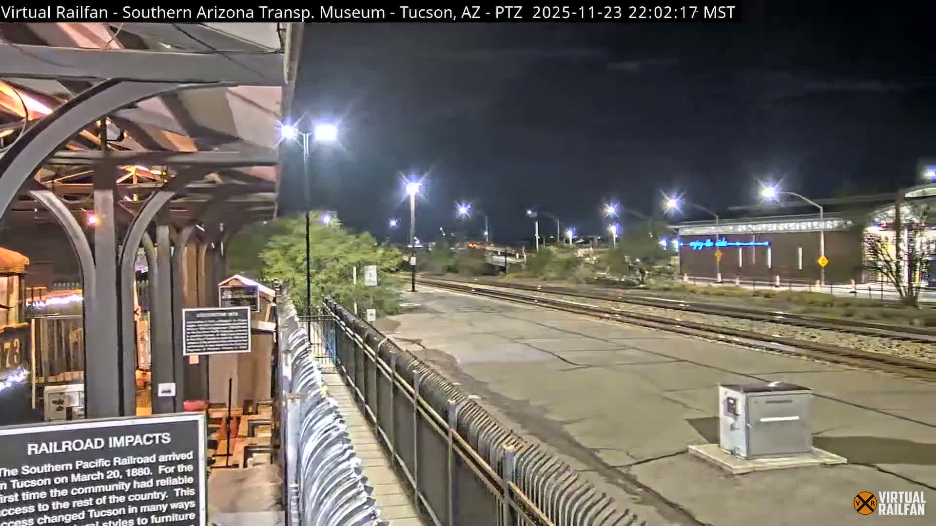 Tucson City & Tucson Transportation Museum & Amtrak  Station Railroad Crossing Live Cam - Tucson, Pima,  Arizona, USA