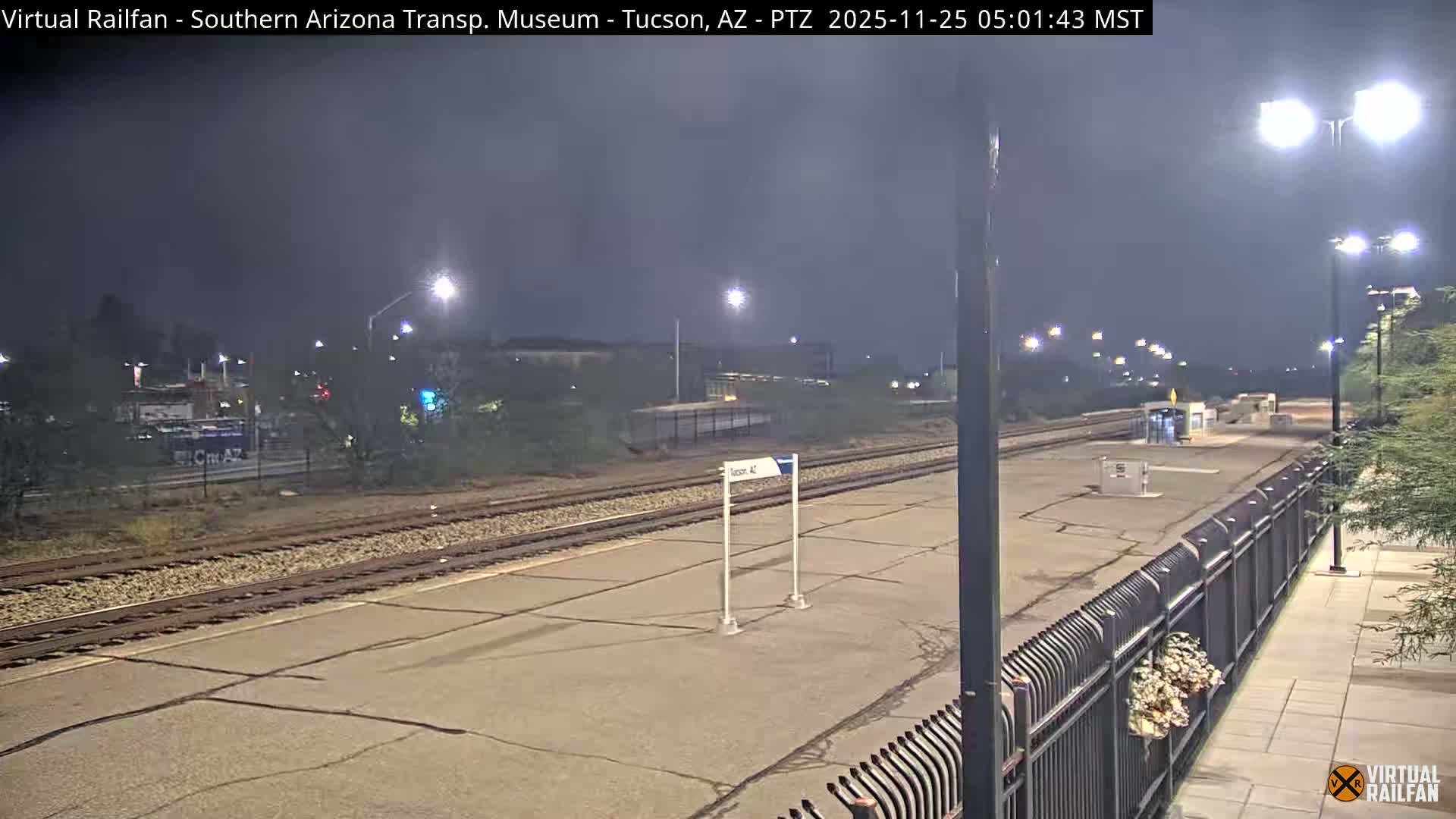 Tucson City & Tucson Transportation Museum & Amtrak  Station Railroad Crossing Live Cam - Tucson, Pima,  Arizona, USA