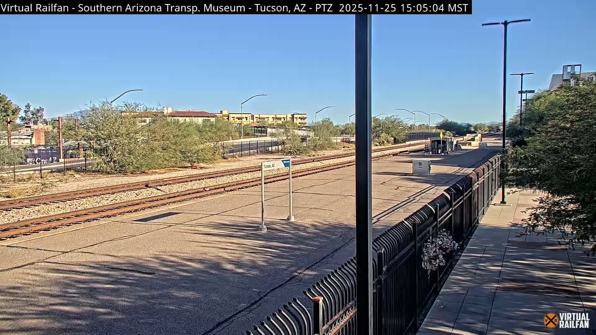 Tucson City & Tucson Transportation Museum & Amtrak  Station Railroad Crossing Live Cam - Tucson, Pima,  Arizona, USA