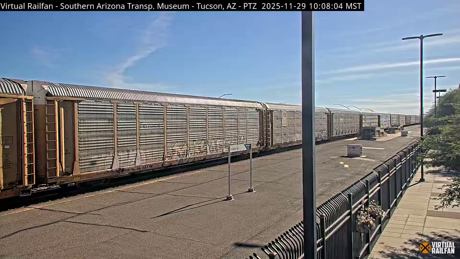 Tucson City & Tucson Transportation Museum & Amtrak  Station Railroad Crossing Live Cam - Tucson, Pima,  Arizona, USA