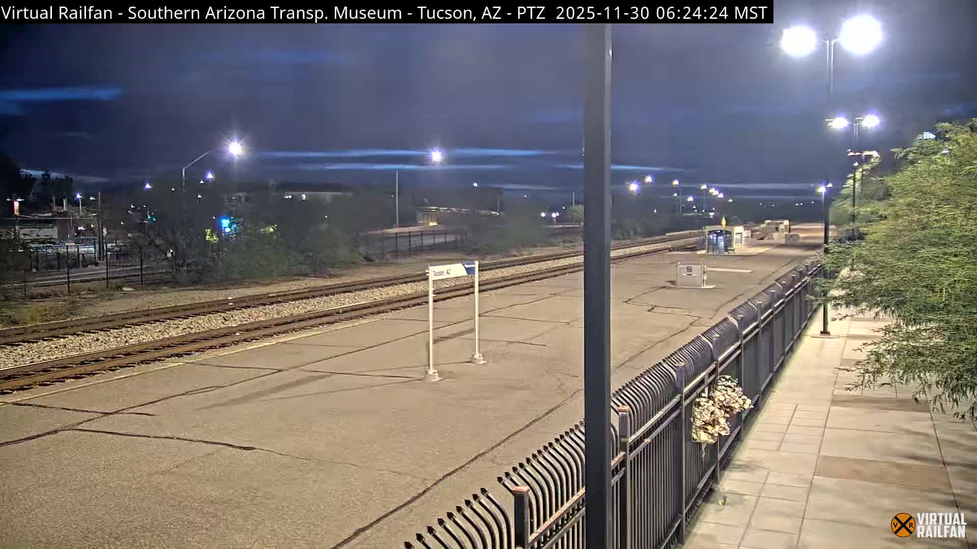 Tucson City & Tucson Transportation Museum & Amtrak  Station Railroad Crossing Live Cam - Tucson, Pima,  Arizona, USA