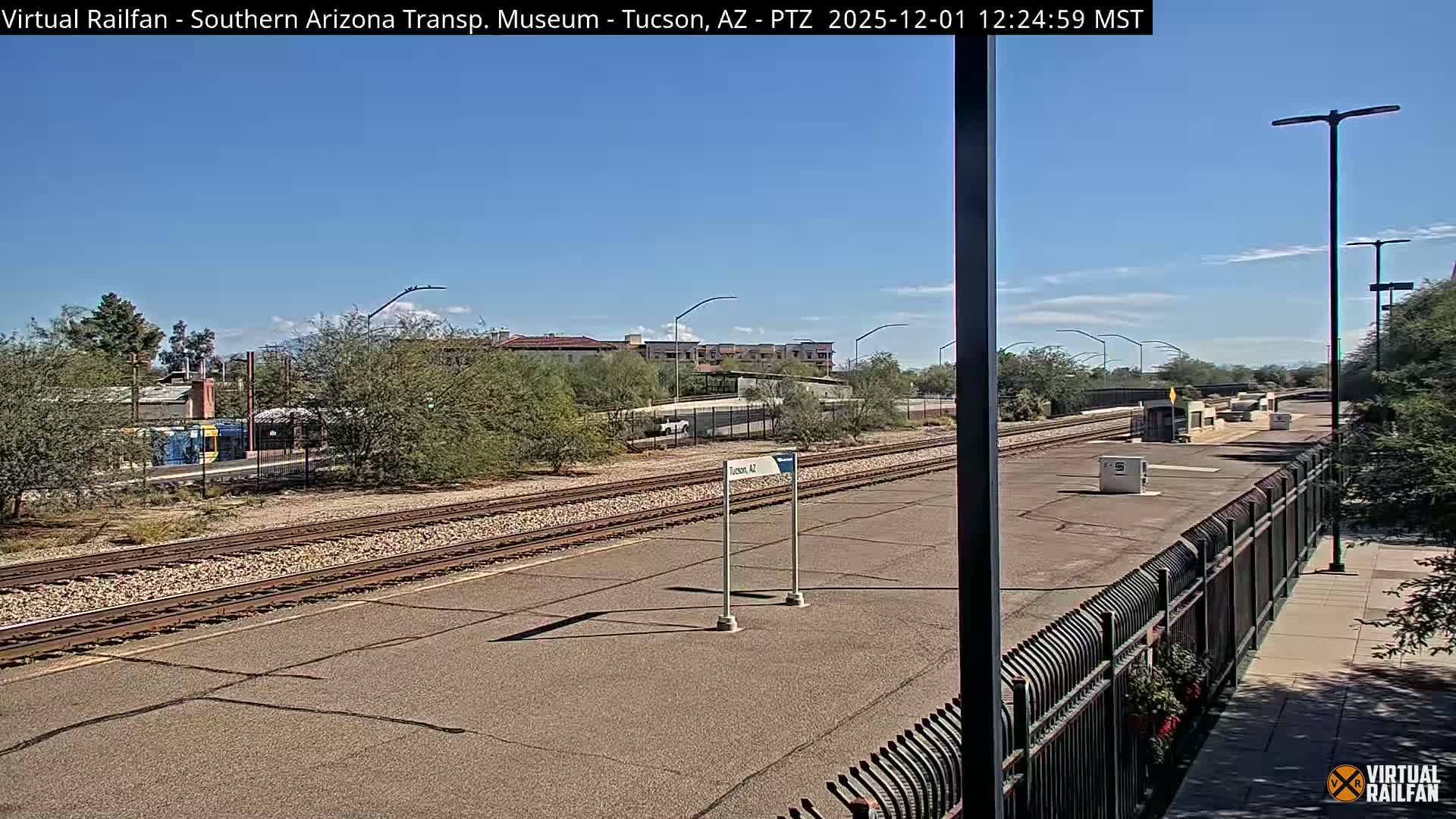Tucson City & Tucson Transportation Museum & Amtrak  Station Railroad Crossing Live Cam - Tucson, Pima,  Arizona, USA