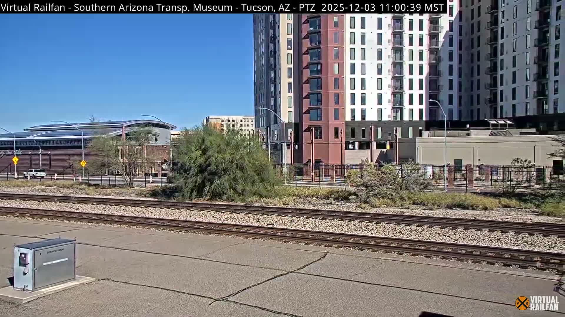 Tucson City & Tucson Transportation Museum & Amtrak  Station Railroad Crossing Live Cam - Tucson, Pima,  Arizona, USA