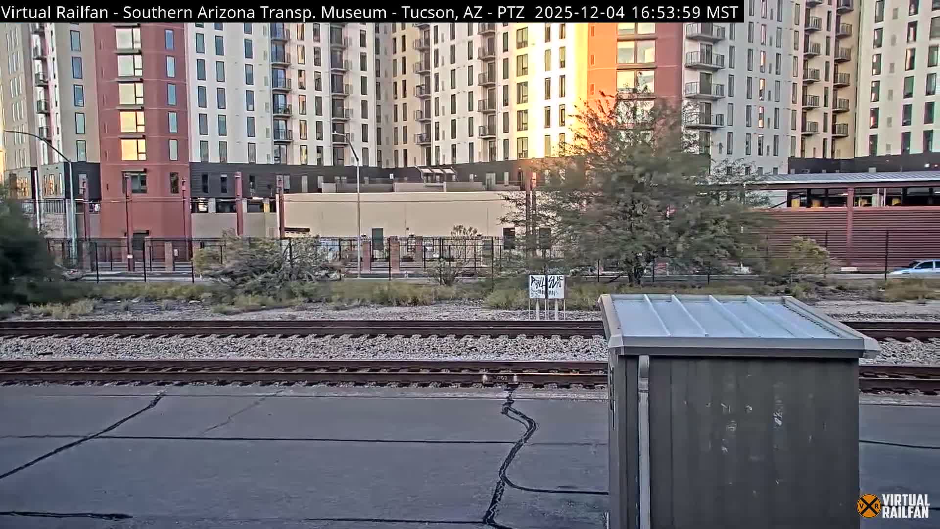 Tucson City & Tucson Transportation Museum & Amtrak  Station Railroad Crossing Live Cam - Tucson, Pima,  Arizona, USA