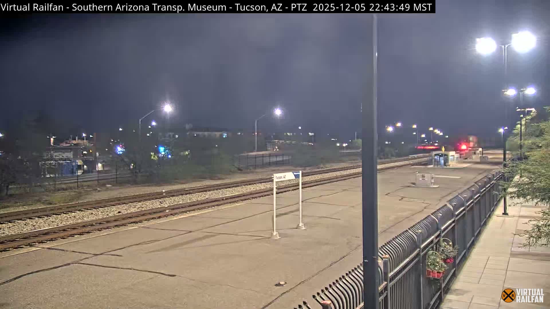 Tucson City & Tucson Transportation Museum & Amtrak  Station Railroad Crossing Live Cam - Tucson, Pima,  Arizona, USA