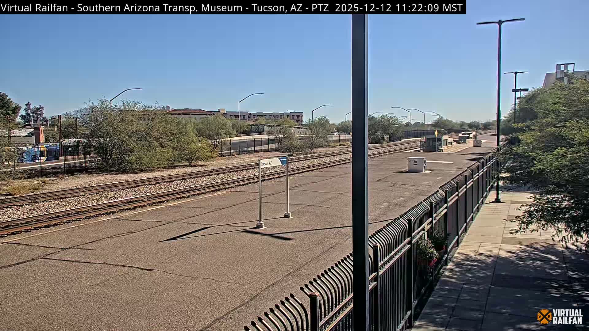Tucson City & Tucson Transportation Museum & Amtrak  Station Railroad Crossing Live Cam - Tucson, Pima,  Arizona, USA
