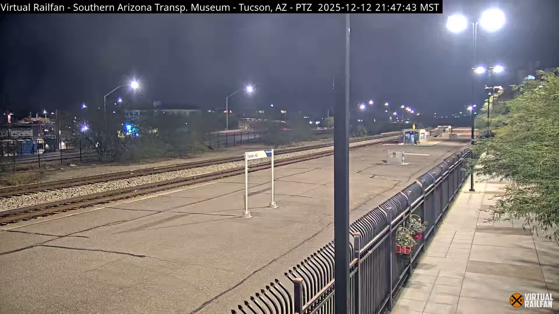 Tucson City & Tucson Transportation Museum & Amtrak  Station Railroad Crossing Live Cam - Tucson, Pima,  Arizona, USA
