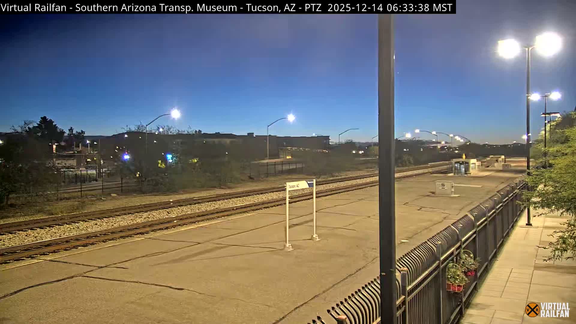 Tucson City & Tucson Transportation Museum & Amtrak  Station Railroad Crossing Live Cam - Tucson, Pima,  Arizona, USA
