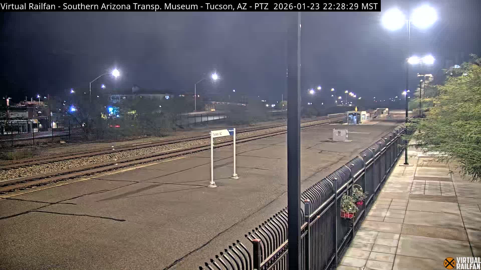 Tucson City & Tucson Transportation Museum & Amtrak  Station Railroad Crossing Live Cam - Tucson, Pima,  Arizona, USA