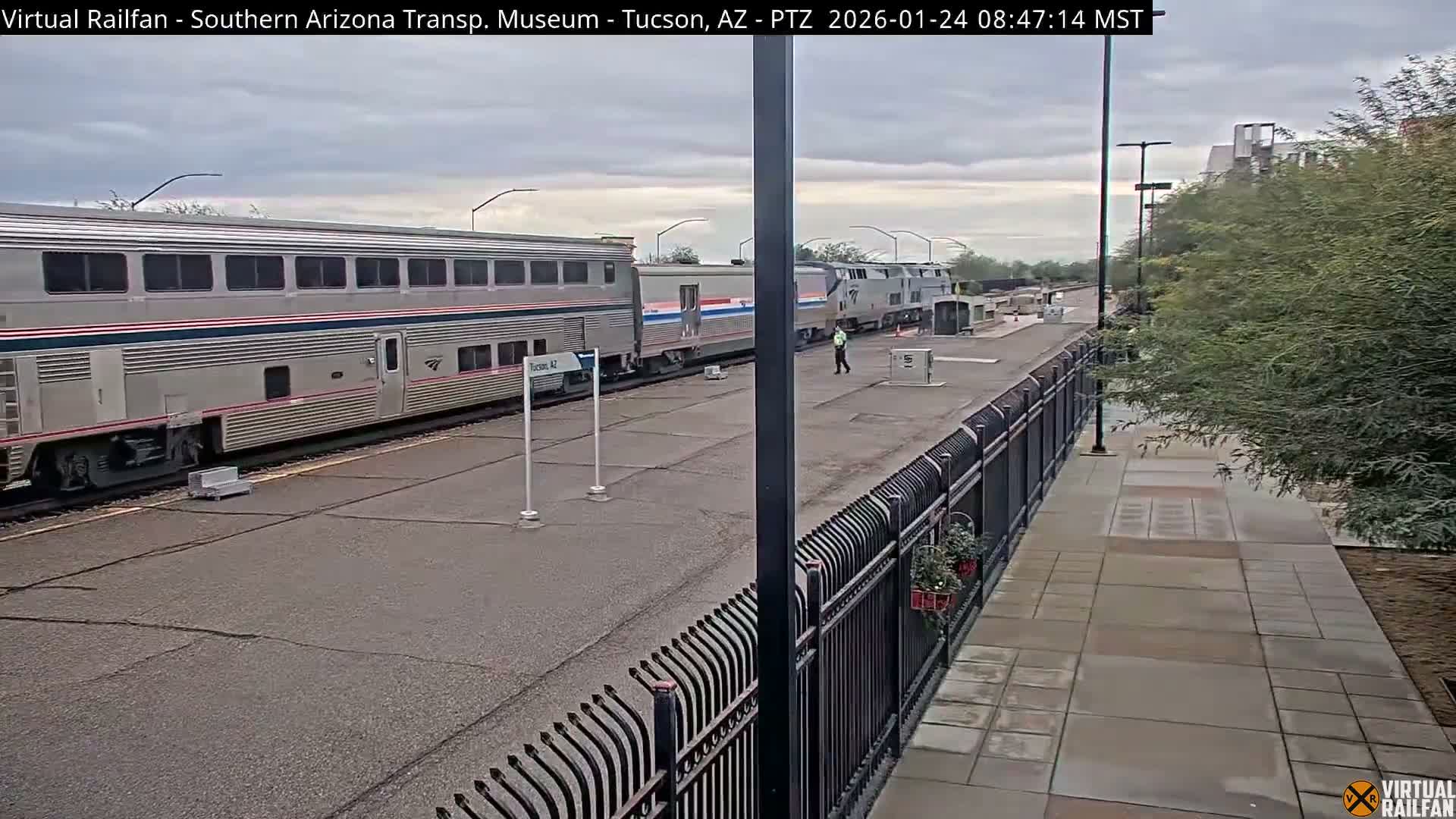 Tucson City & Tucson Transportation Museum & Amtrak  Station Railroad Crossing Live Cam - Tucson, Pima,  Arizona, USA