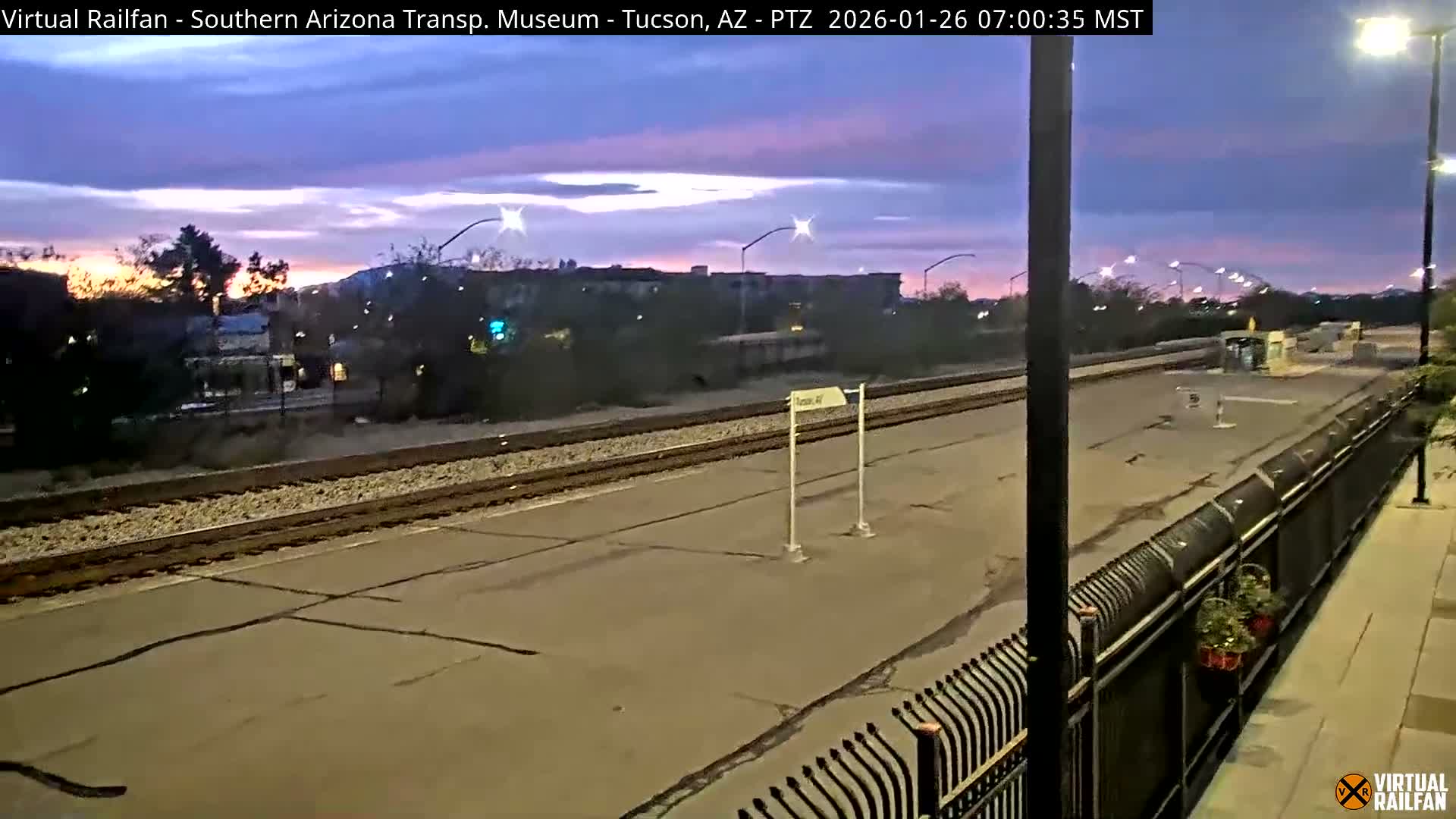 Tucson City & Tucson Transportation Museum & Amtrak  Station Railroad Crossing Live Cam - Tucson, Pima,  Arizona, USA