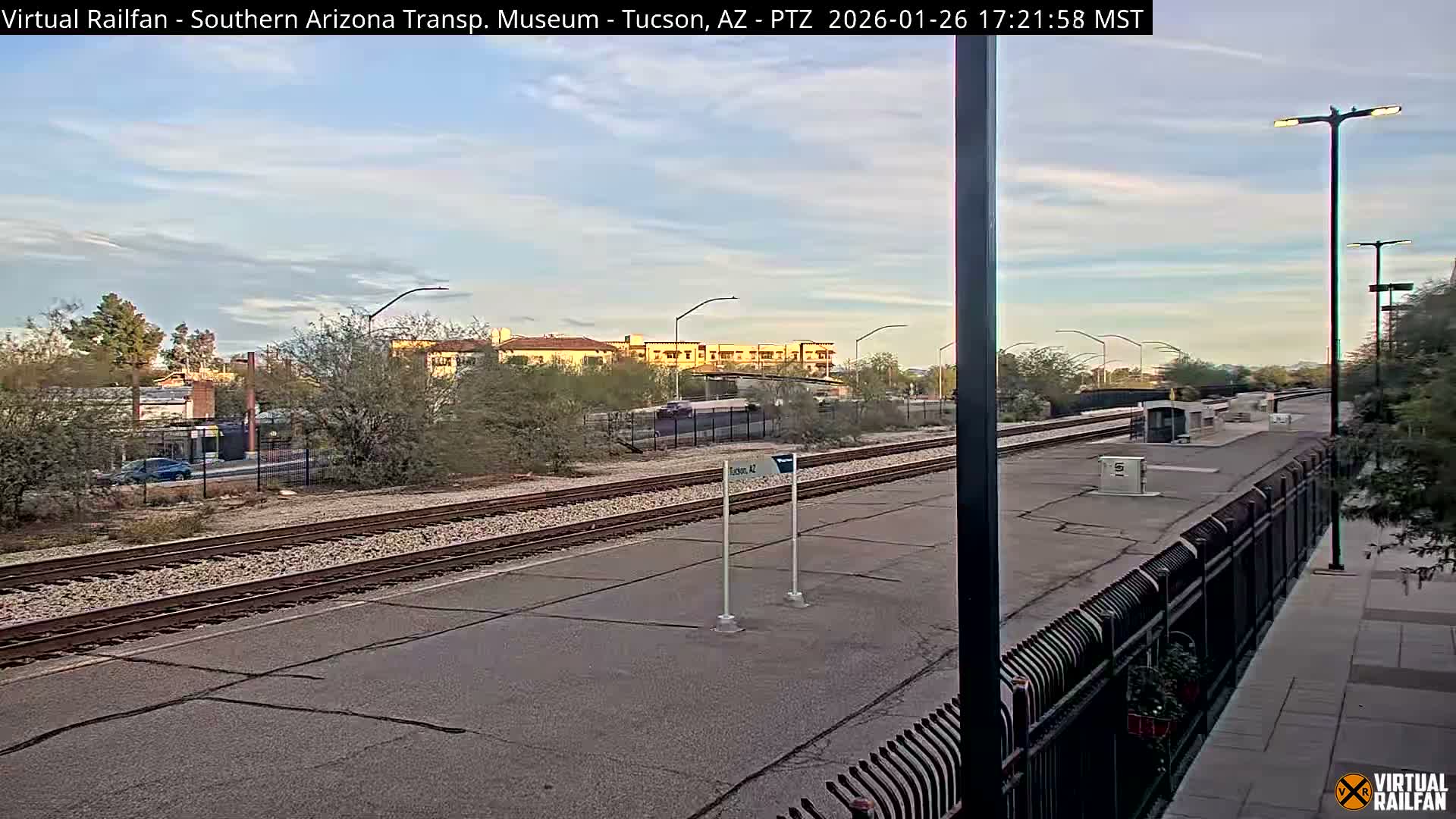 Tucson City & Tucson Transportation Museum & Amtrak  Station Railroad Crossing Live Cam - Tucson, Pima,  Arizona, USA