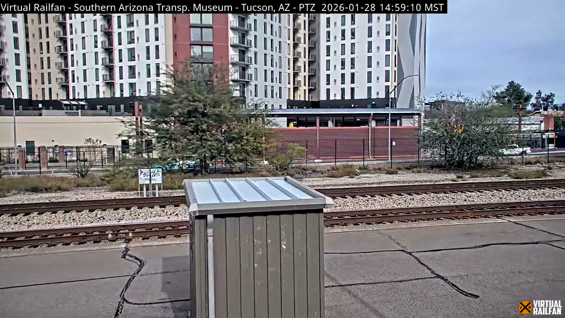 Tucson City & Tucson Transportation Museum & Amtrak  Station Railroad Crossing Live Cam - Tucson, Pima,  Arizona, USA