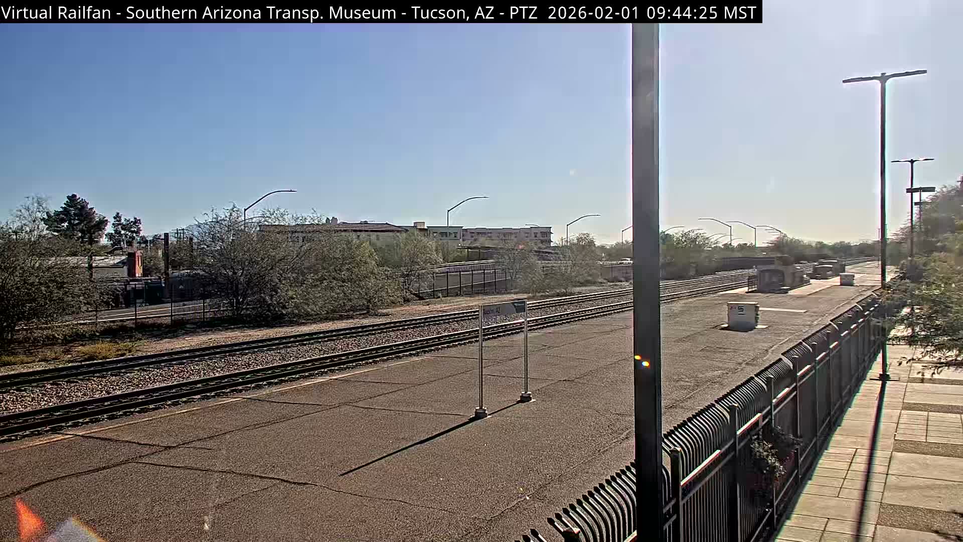 Tucson City & Tucson Transportation Museum & Amtrak  Station Railroad Crossing Live Cam - Tucson, Pima,  Arizona, USA