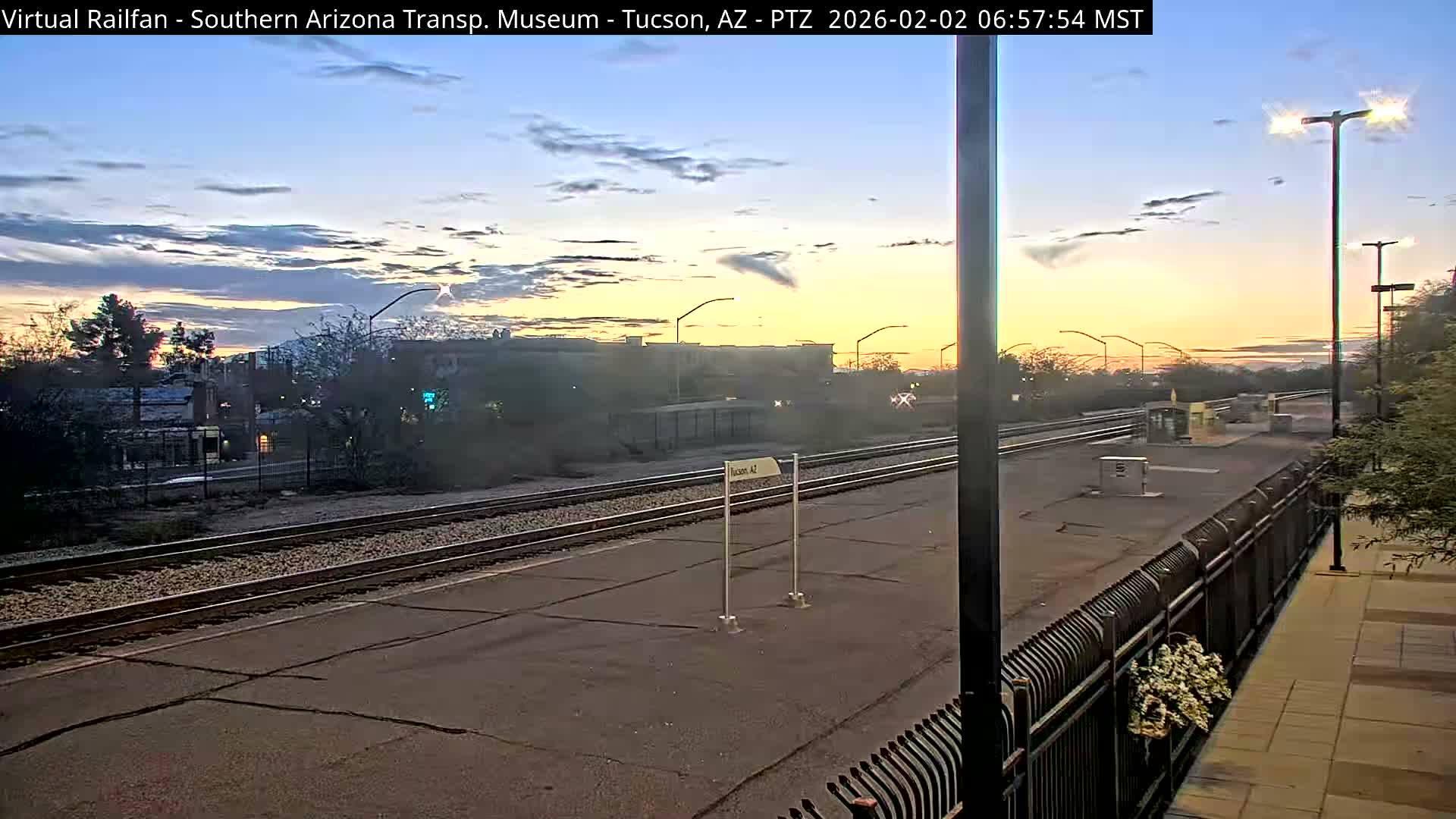 Tucson City & Tucson Transportation Museum & Amtrak  Station Railroad Crossing Live Cam - Tucson, Pima,  Arizona, USA