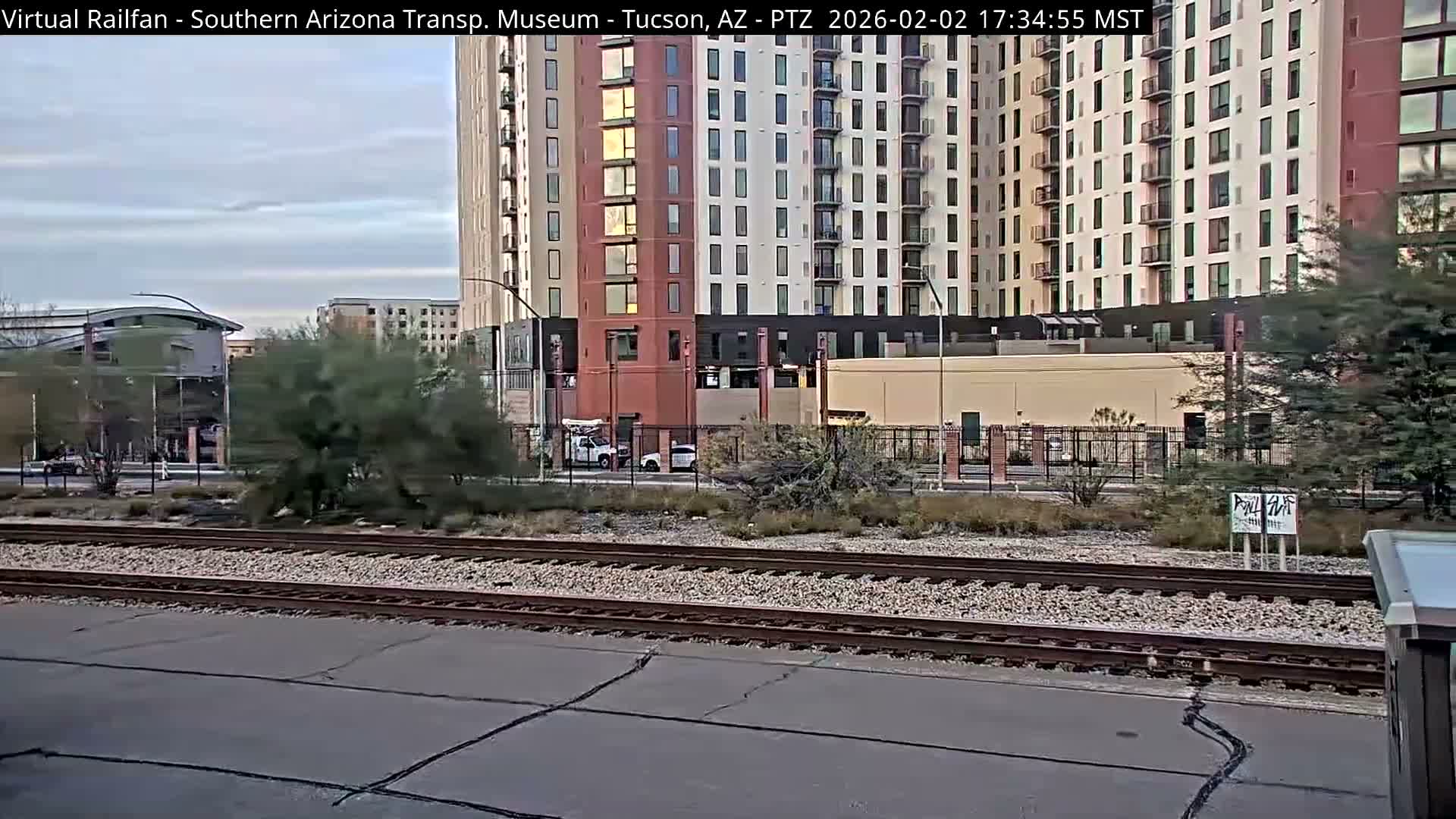 Tucson City & Tucson Transportation Museum & Amtrak  Station Railroad Crossing Live Cam - Tucson, Pima,  Arizona, USA