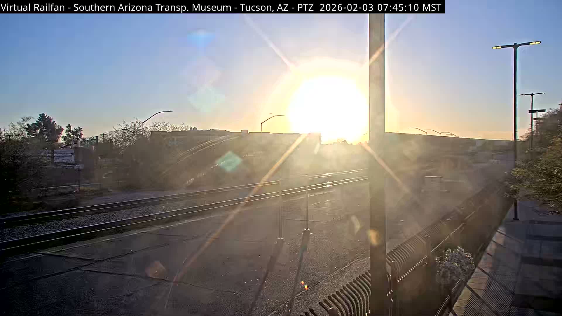 Tucson City & Tucson Transportation Museum & Amtrak  Station Railroad Crossing Live Cam - Tucson, Pima,  Arizona, USA