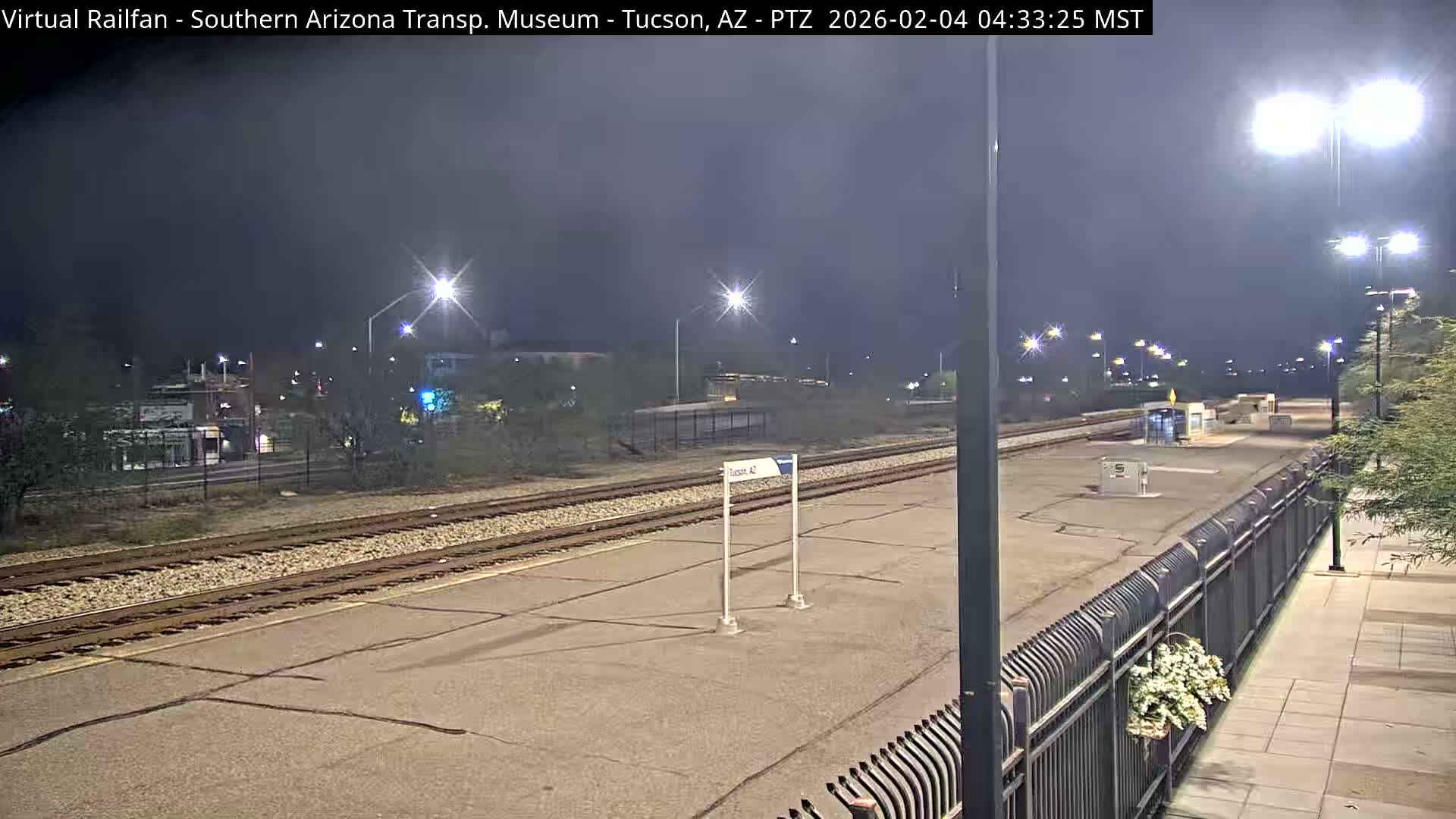 Tucson City & Tucson Transportation Museum & Amtrak  Station Railroad Crossing Live Cam - Tucson, Pima,  Arizona, USA