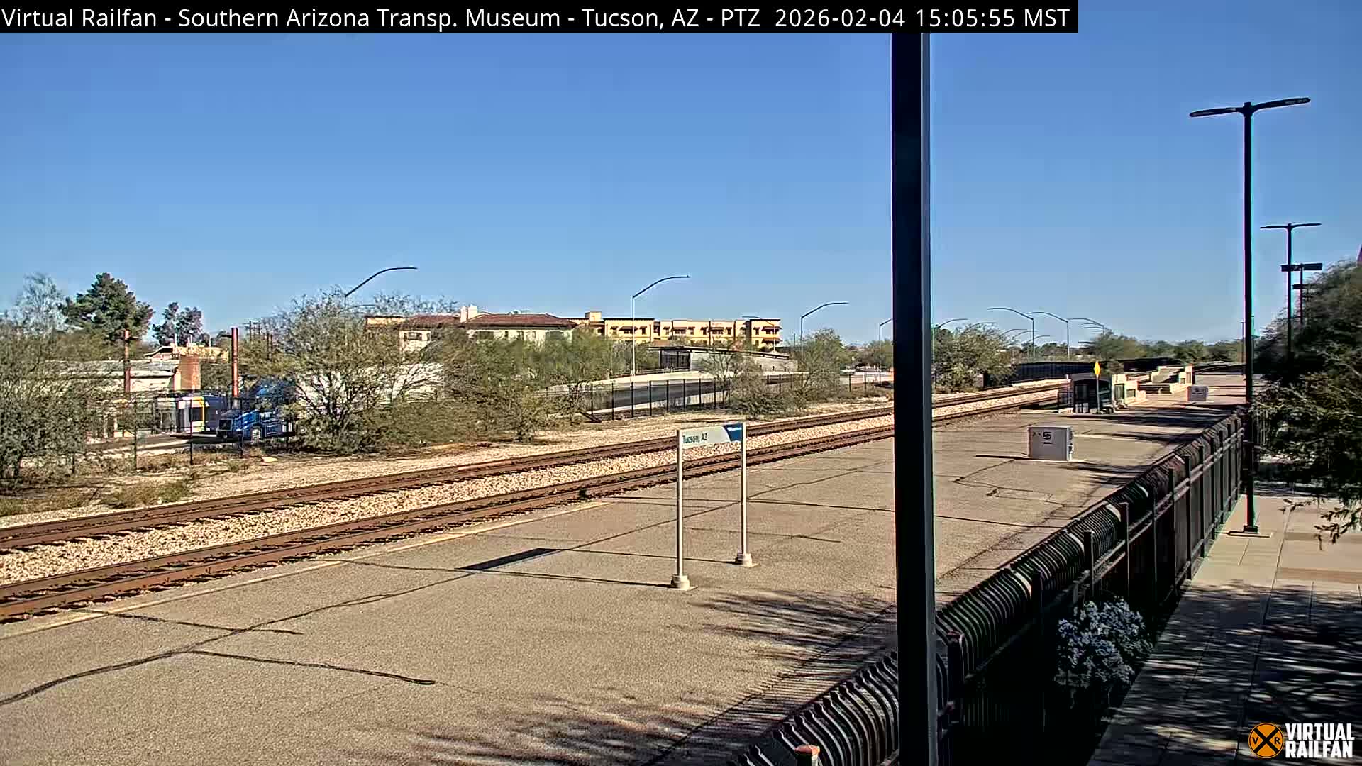 Tucson City & Tucson Transportation Museum & Amtrak  Station Railroad Crossing Live Cam - Tucson, Pima,  Arizona, USA