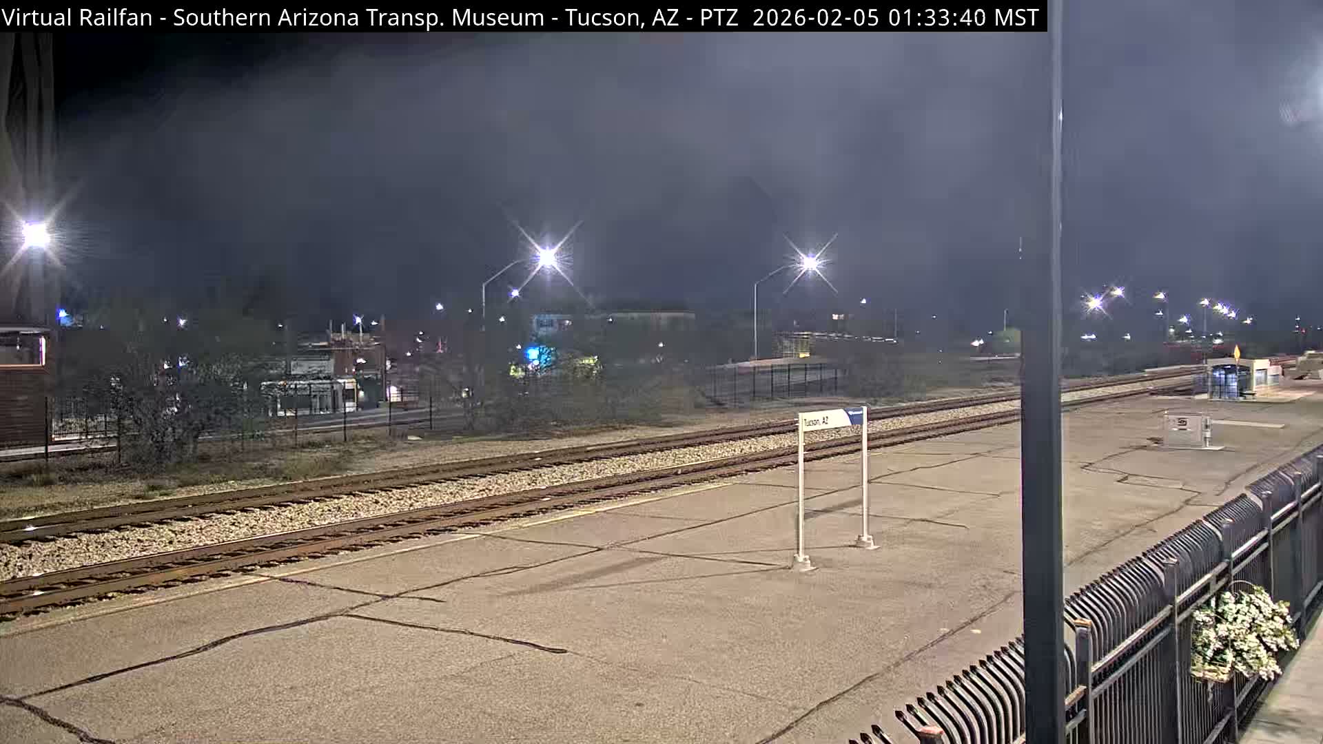 Tucson City & Tucson Transportation Museum & Amtrak  Station Railroad Crossing Live Cam - Tucson, Pima,  Arizona, USA