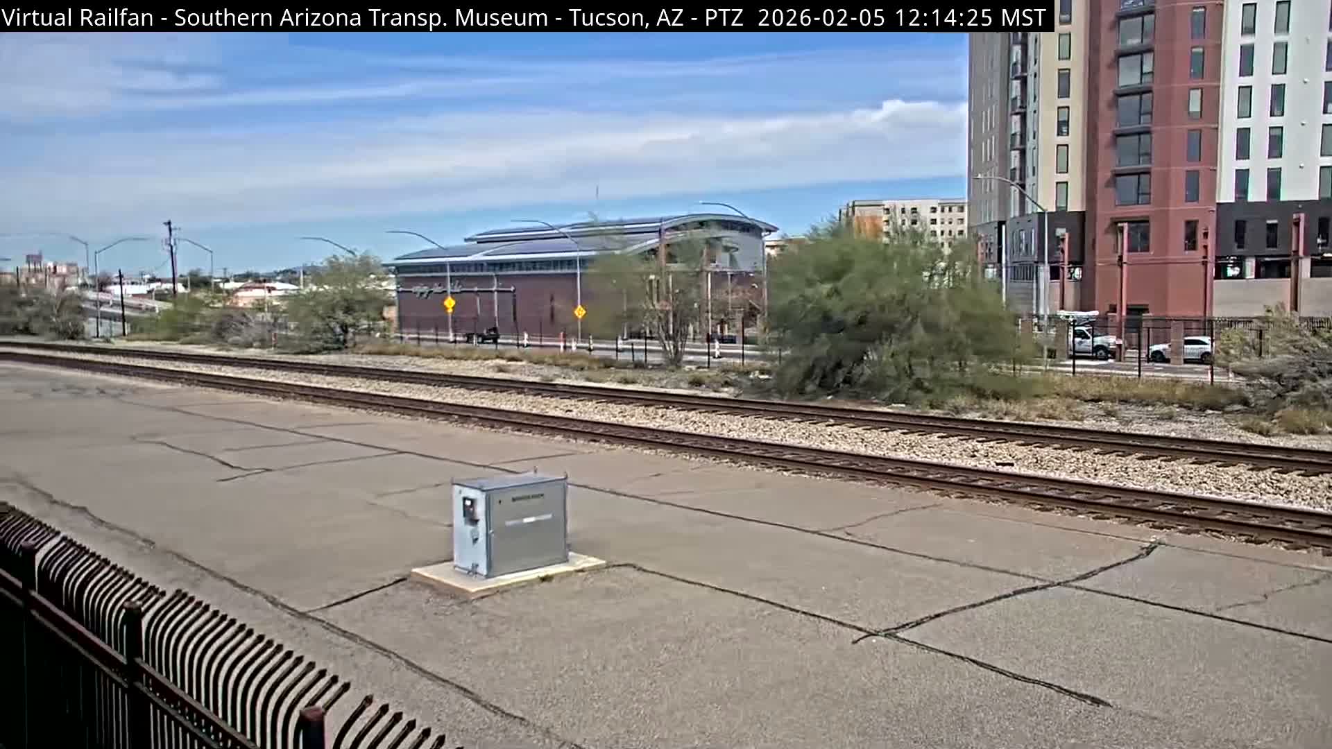 Tucson City & Tucson Transportation Museum & Amtrak  Station Railroad Crossing Live Cam - Tucson, Pima,  Arizona, USA