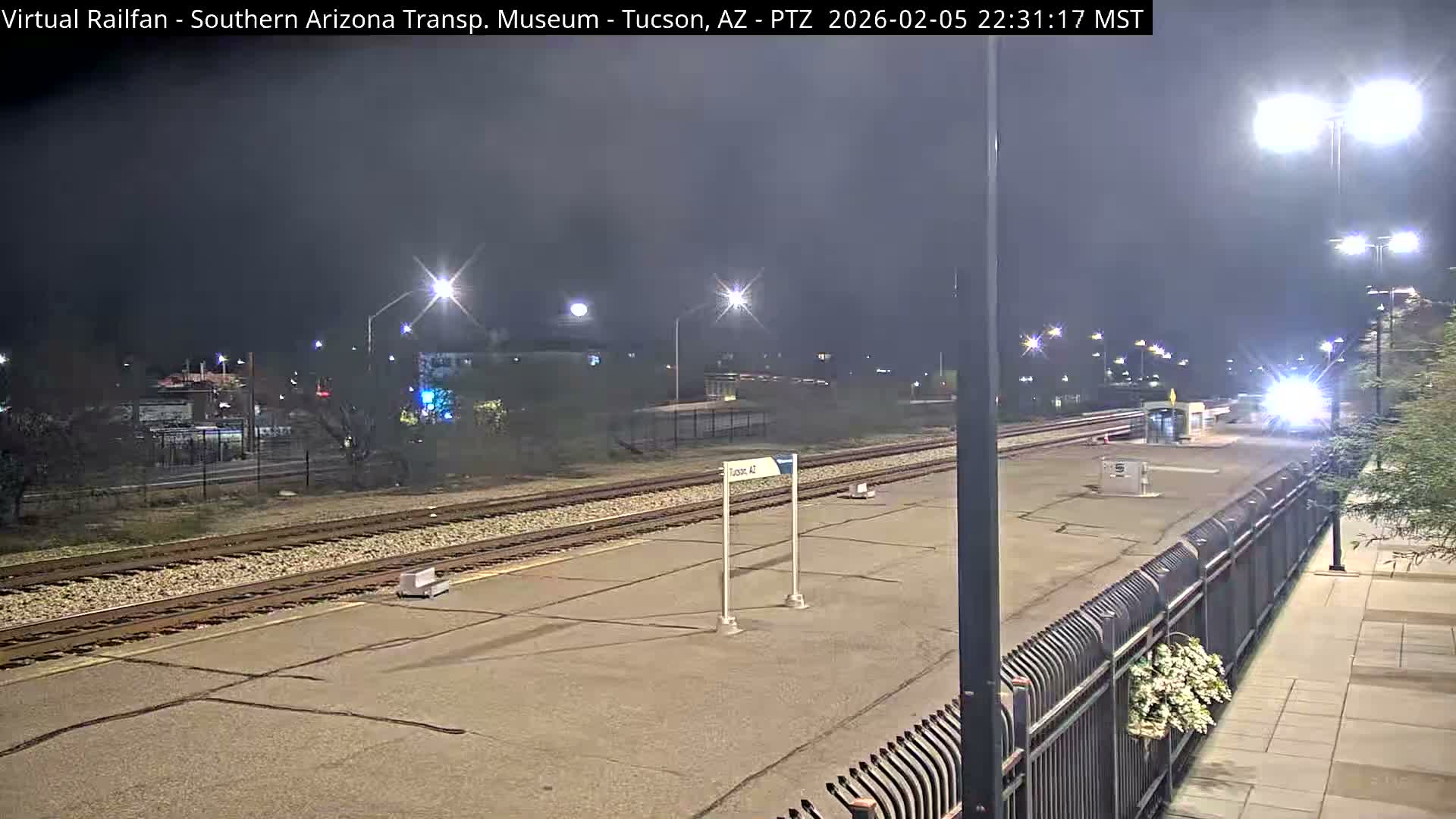 Tucson City & Tucson Transportation Museum & Amtrak  Station Railroad Crossing Live Cam - Tucson, Pima,  Arizona, USA