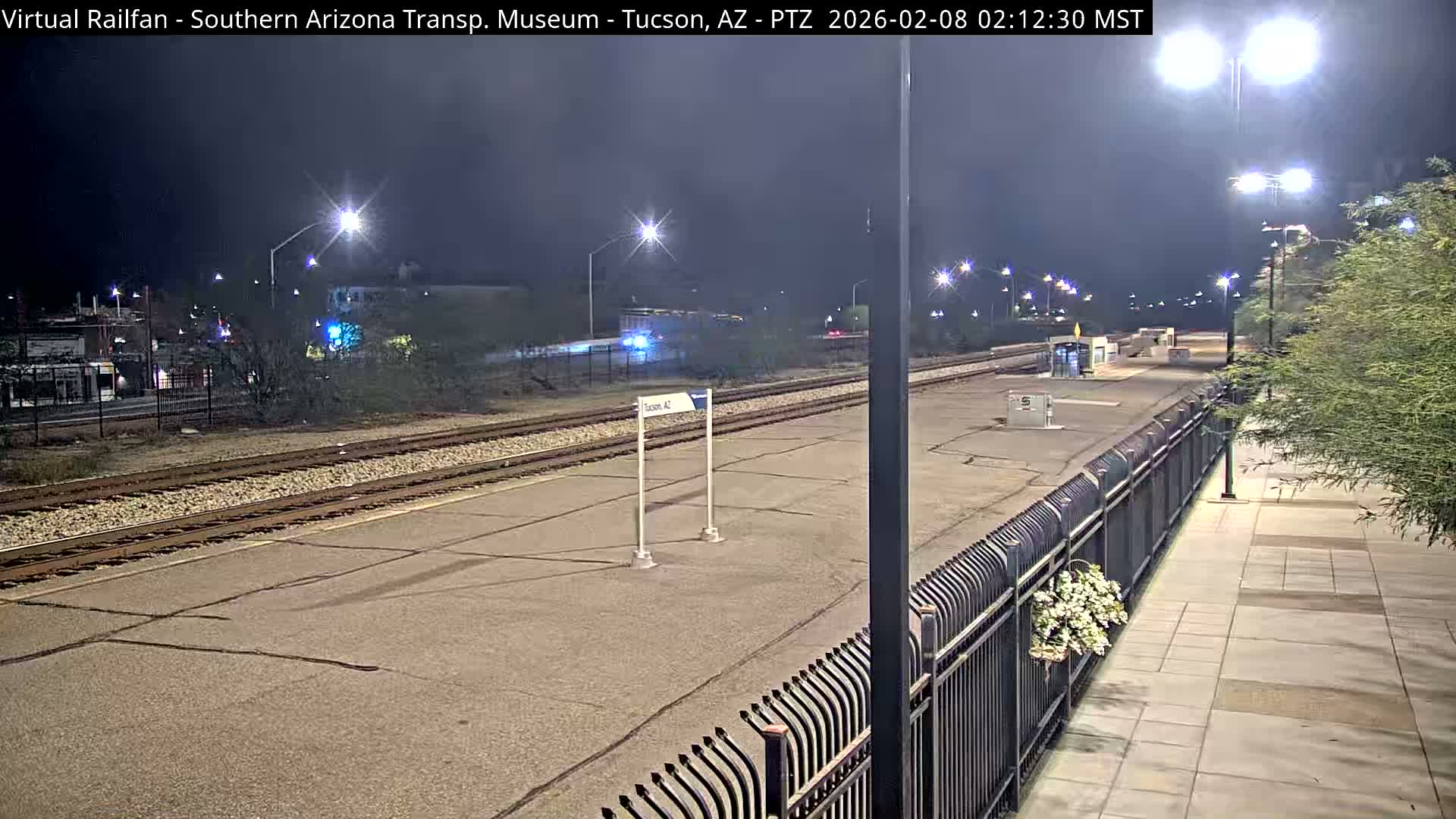Tucson City & Tucson Transportation Museum & Amtrak  Station Railroad Crossing Live Cam - Tucson, Pima,  Arizona, USA