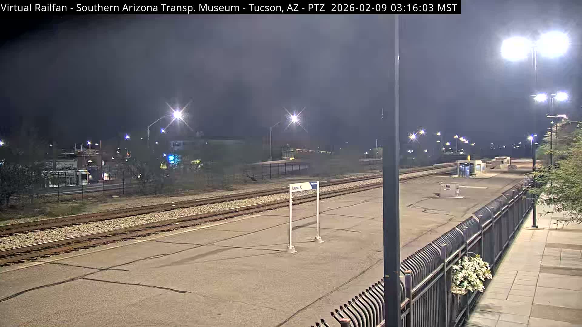 Tucson City & Tucson Transportation Museum & Amtrak  Station Railroad Crossing Live Cam - Tucson, Pima,  Arizona, USA