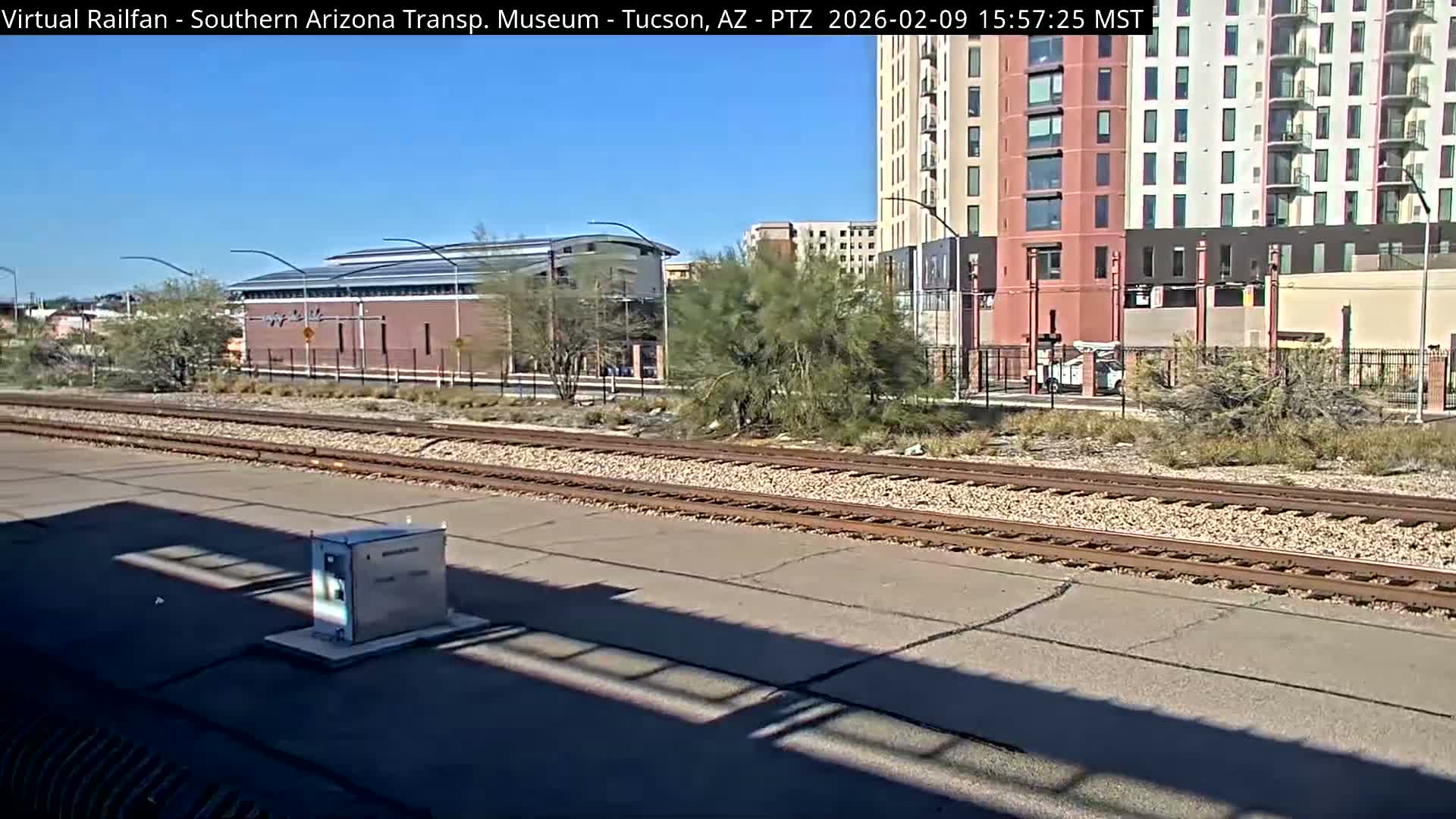 Tucson City & Tucson Transportation Museum & Amtrak  Station Railroad Crossing Live Cam - Tucson, Pima,  Arizona, USA