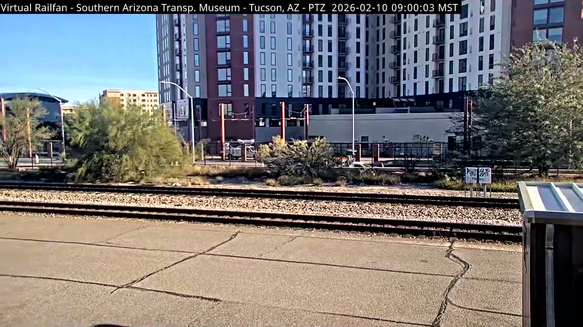 Tucson City & Tucson Transportation Museum & Amtrak  Station Railroad Crossing Live Cam - Tucson, Pima,  Arizona, USA