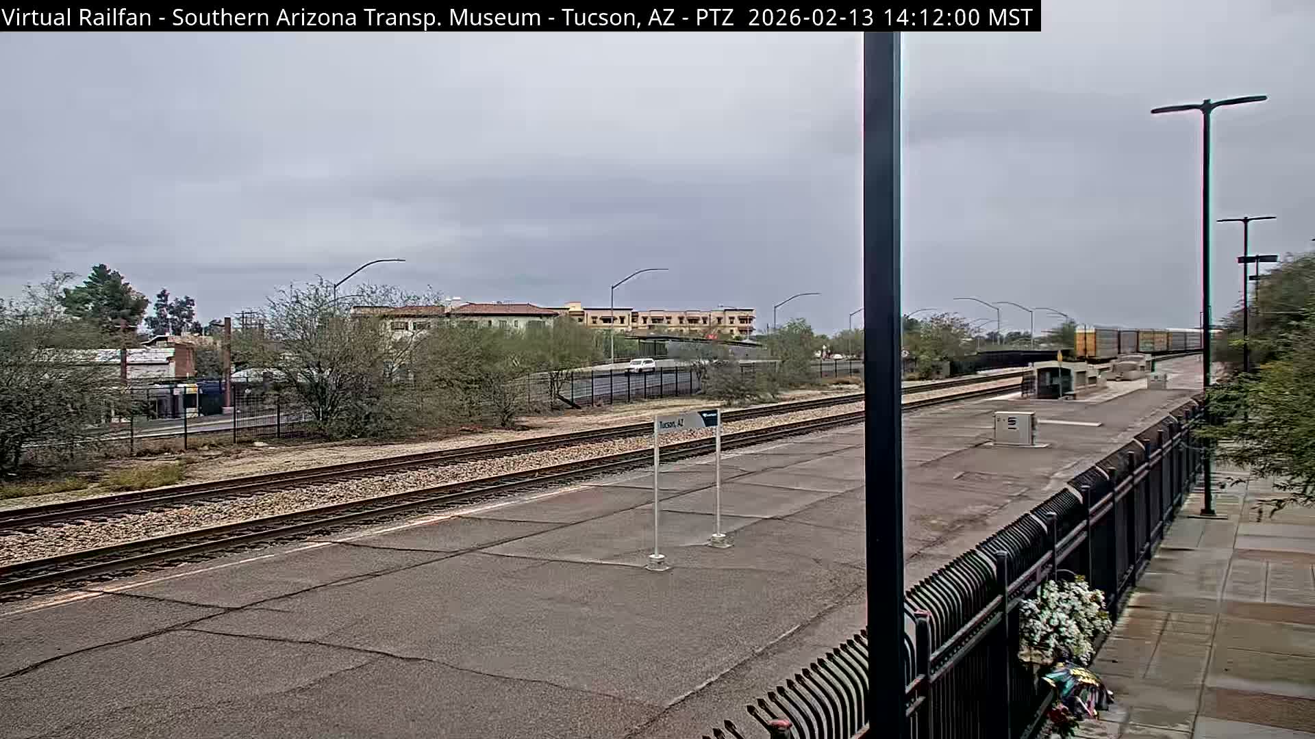 Tucson City & Tucson Transportation Museum & Amtrak  Station Railroad Crossing Live Cam - Tucson, Pima,  Arizona, USA