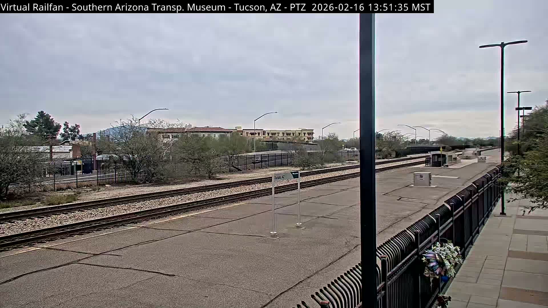 Tucson City & Tucson Transportation Museum & Amtrak  Station Railroad Crossing Live Cam - Tucson, Pima,  Arizona, USA