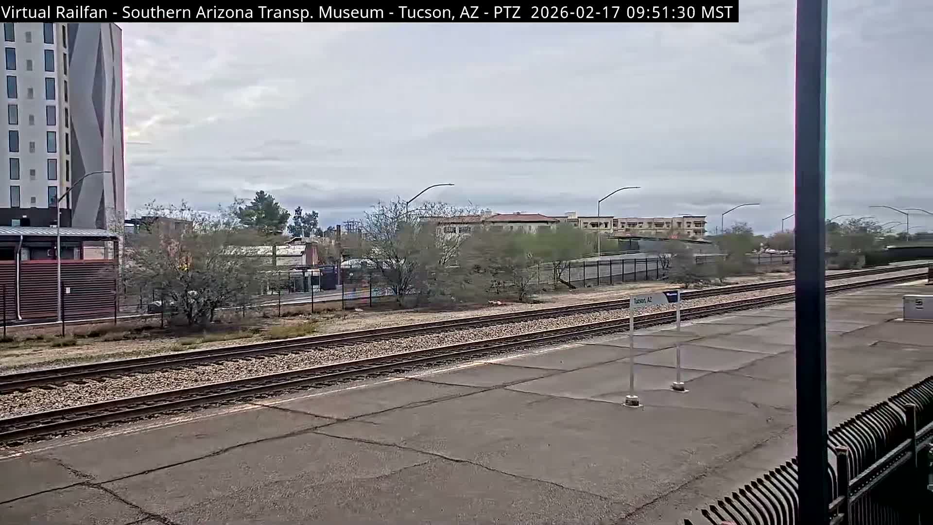 Tucson City & Tucson Transportation Museum & Amtrak  Station Railroad Crossing Live Cam - Tucson, Pima,  Arizona, USA