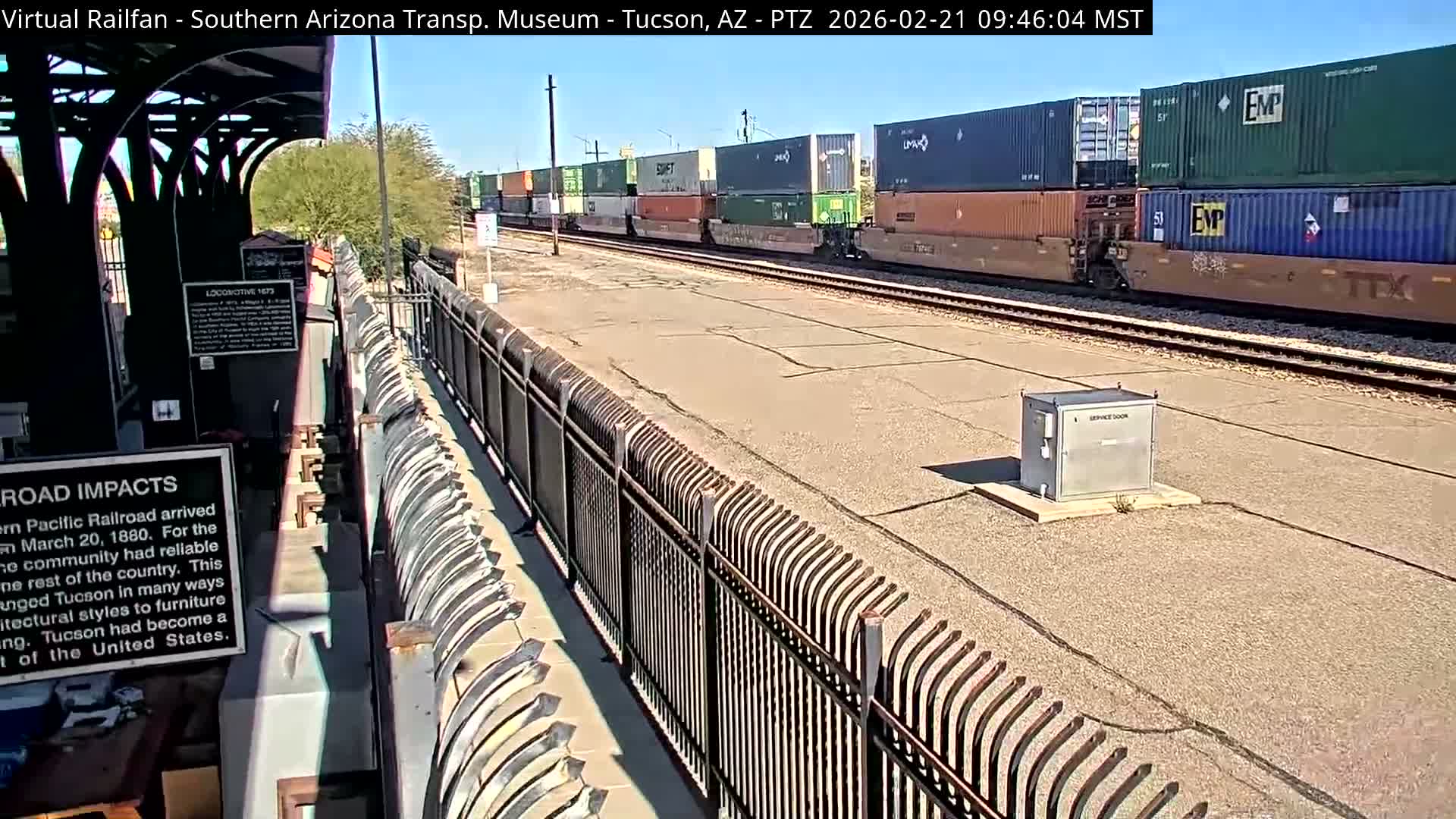 Tucson City & Tucson Transportation Museum & Amtrak  Station Railroad Crossing Live Cam - Tucson, Pima,  Arizona, USA