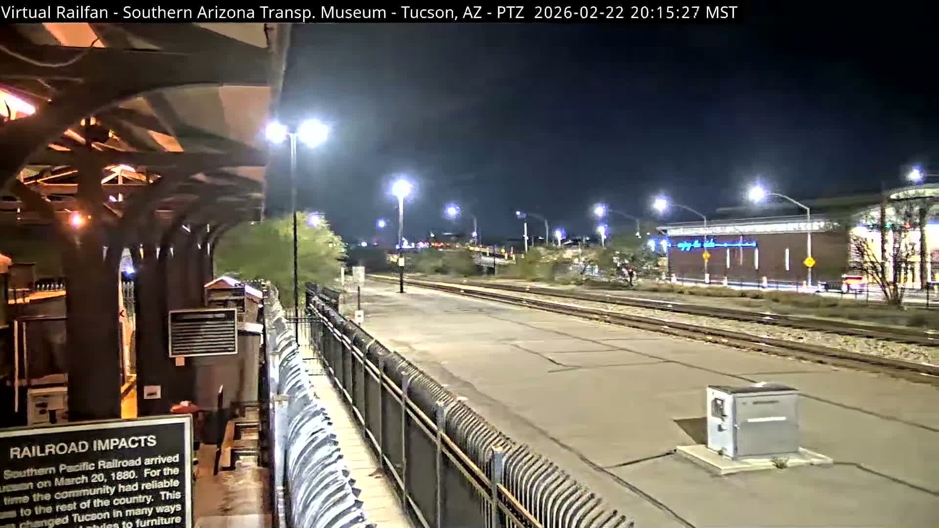Tucson City & Tucson Transportation Museum & Amtrak  Station Railroad Crossing Live Cam - Tucson, Pima,  Arizona, USA