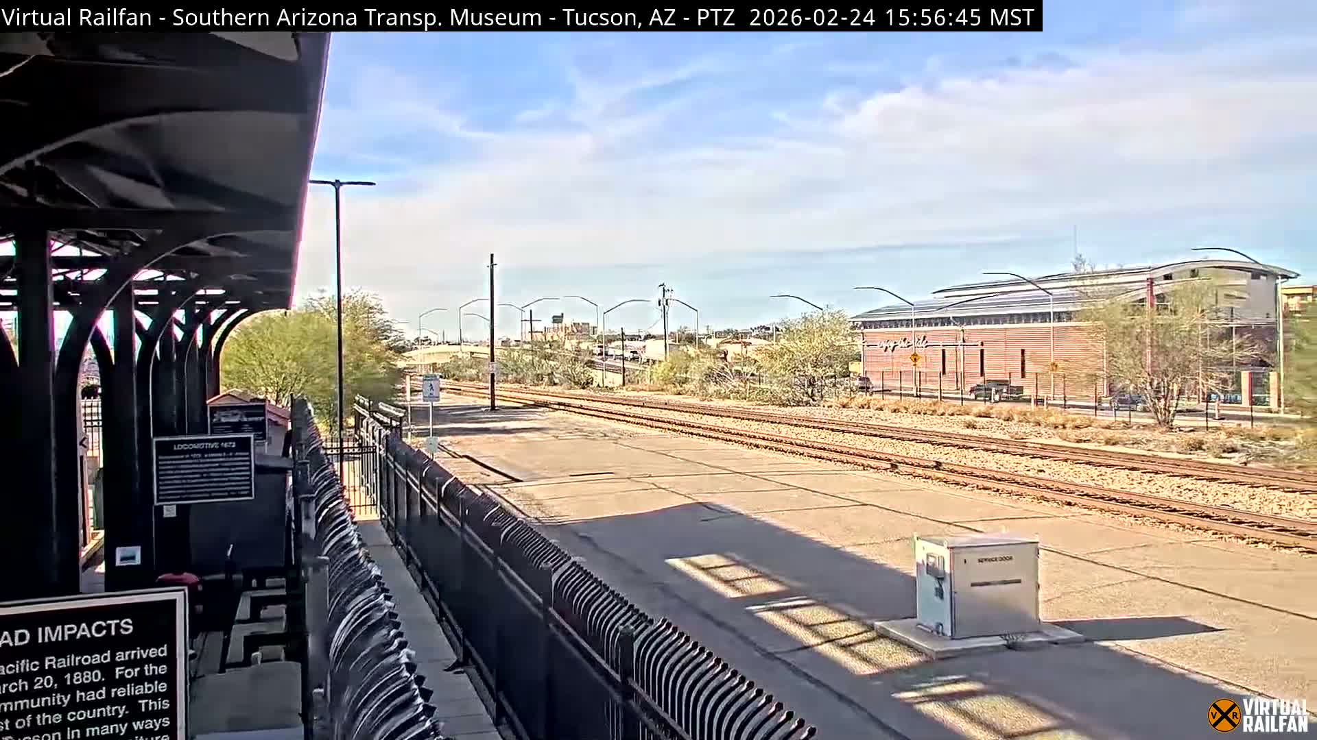 Tucson City & Tucson Transportation Museum & Amtrak  Station Railroad Crossing Live Cam - Tucson, Pima,  Arizona, USA