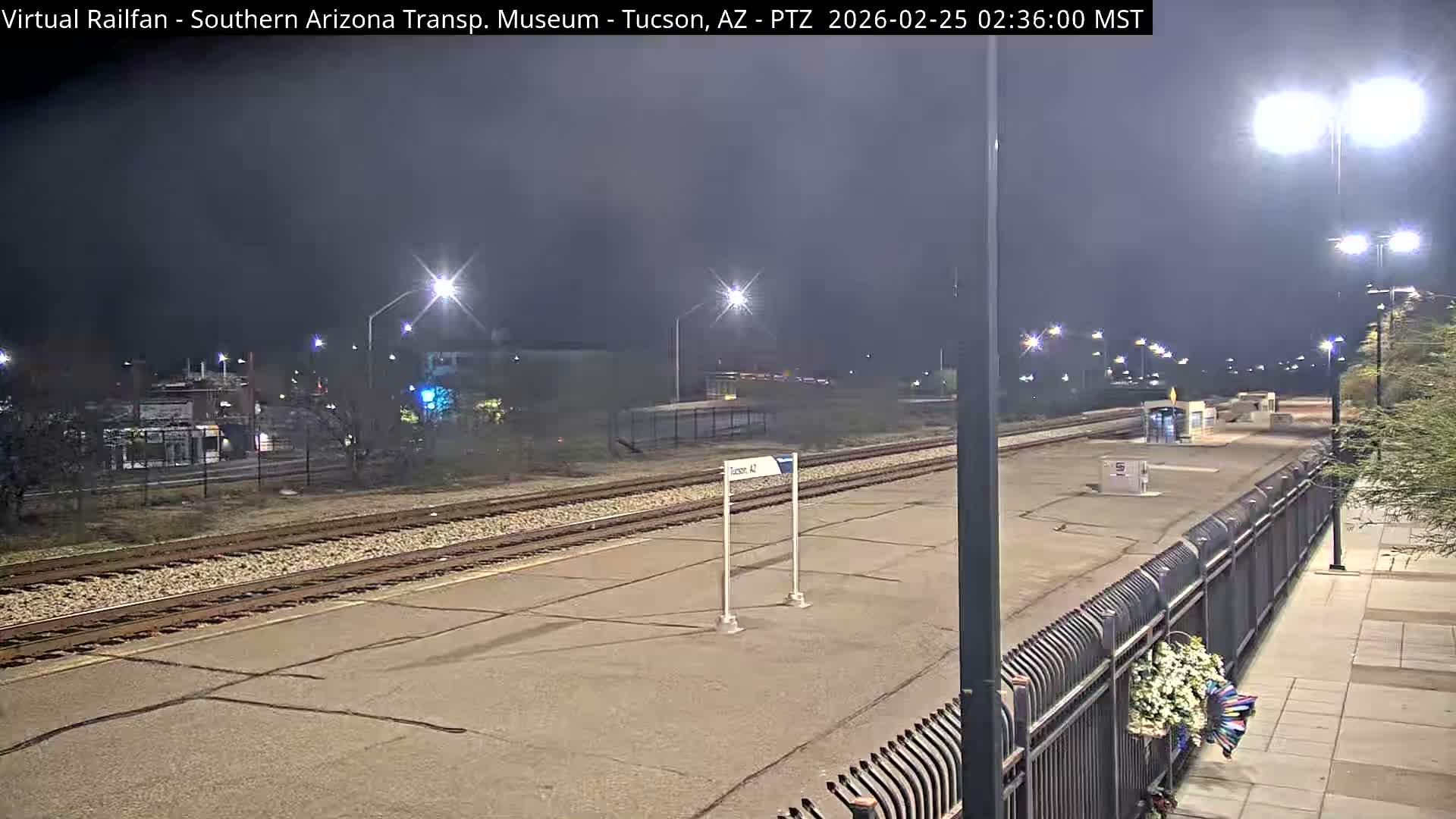 Tucson City & Tucson Transportation Museum & Amtrak  Station Railroad Crossing Live Cam - Tucson, Pima,  Arizona, USA