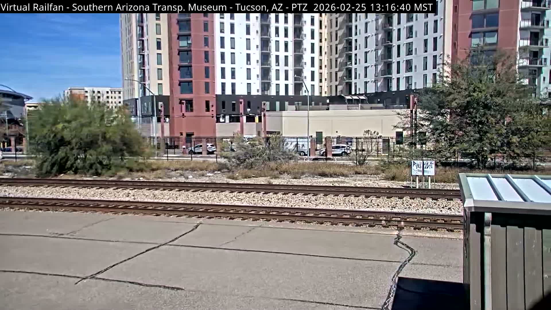 Tucson City & Tucson Transportation Museum & Amtrak  Station Railroad Crossing Live Cam - Tucson, Pima,  Arizona, USA