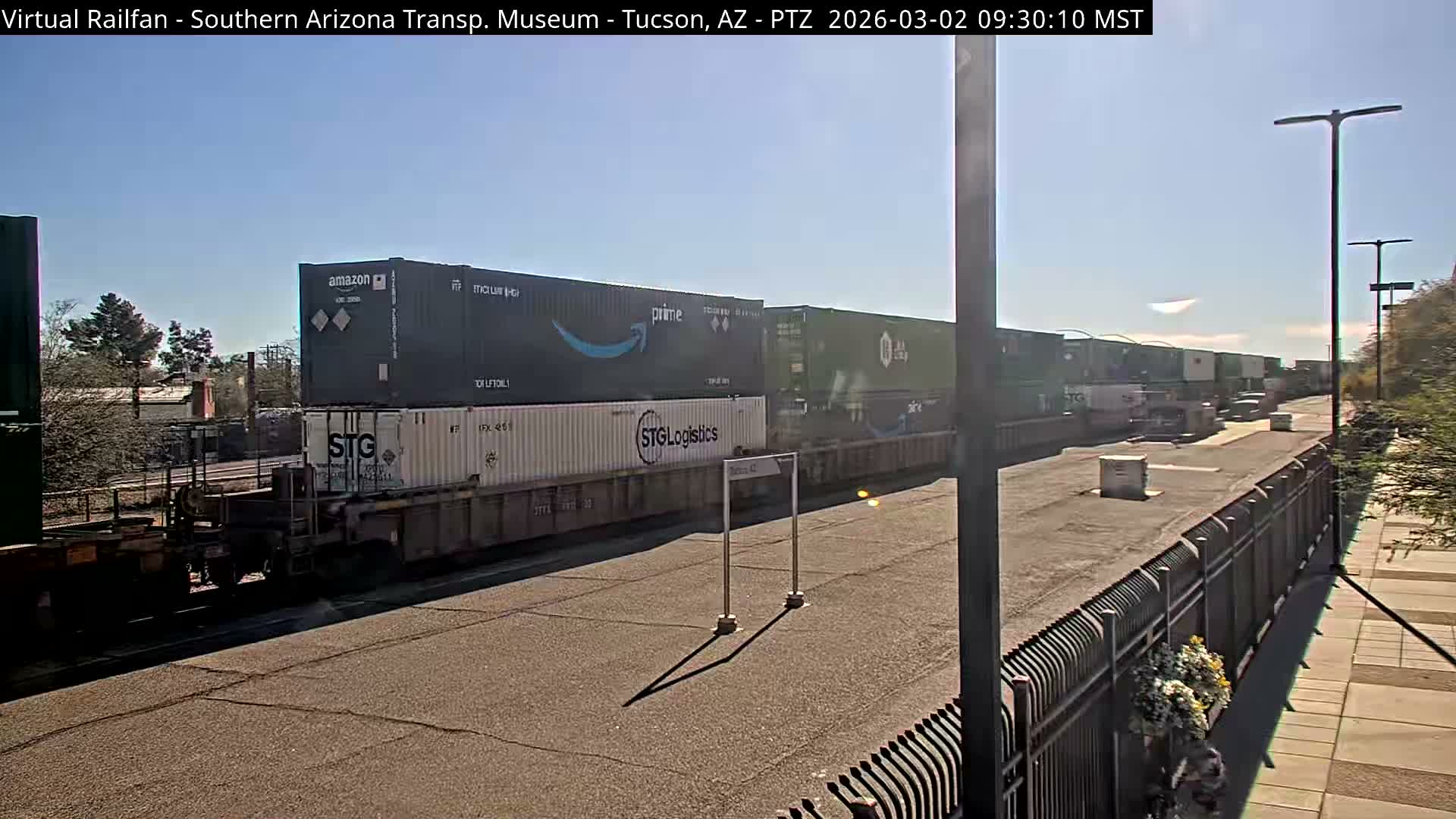Tucson City & Tucson Transportation Museum & Amtrak  Station Railroad Crossing Live Cam - Tucson, Pima,  Arizona, USA