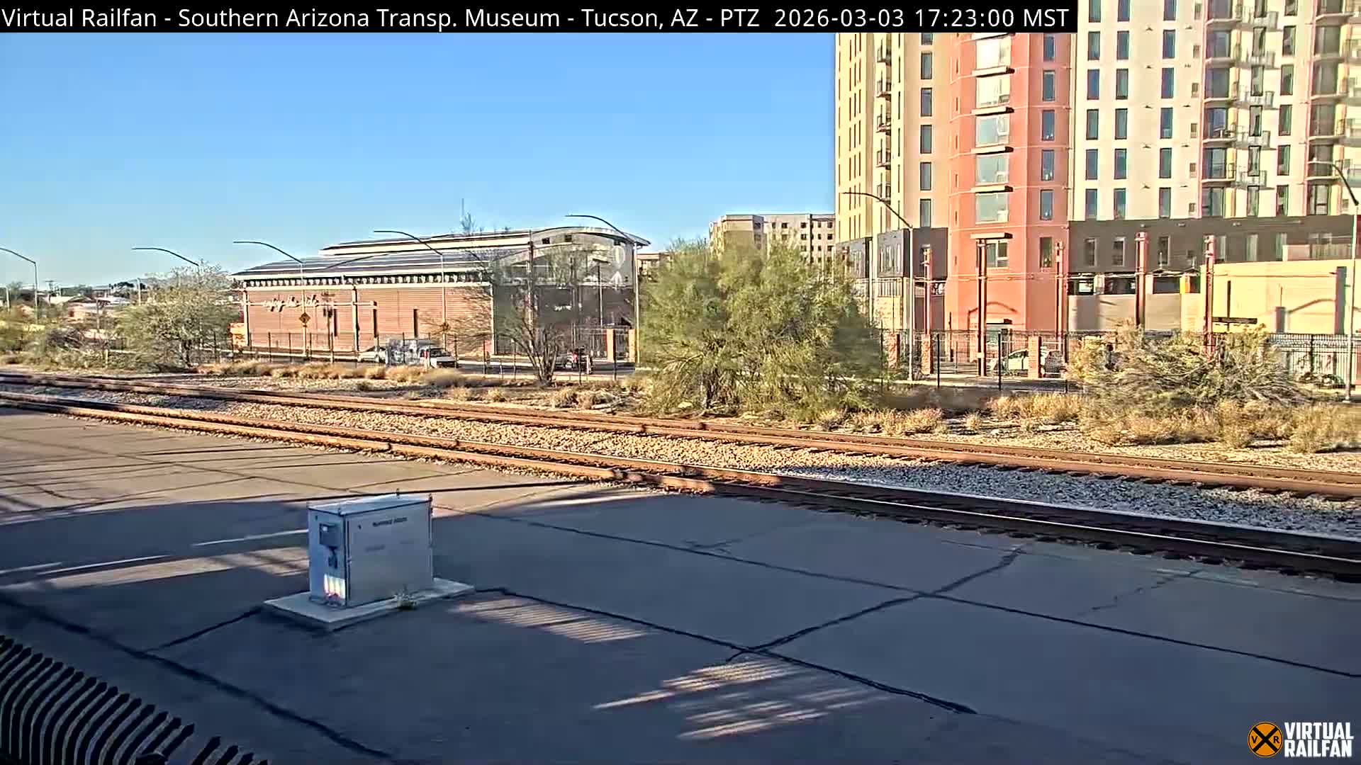 Tucson City & Tucson Transportation Museum & Amtrak  Station Railroad Crossing Live Cam - Tucson, Pima,  Arizona, USA