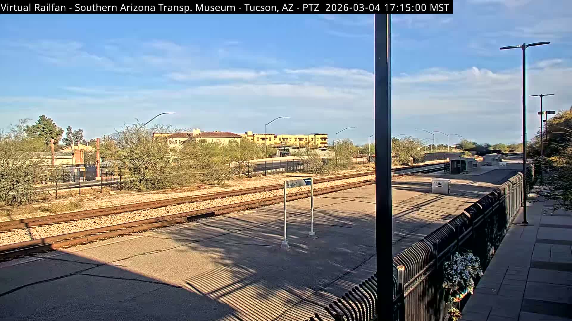 Tucson City & Tucson Transportation Museum & Amtrak  Station Railroad Crossing Live Cam - Tucson, Pima,  Arizona, USA