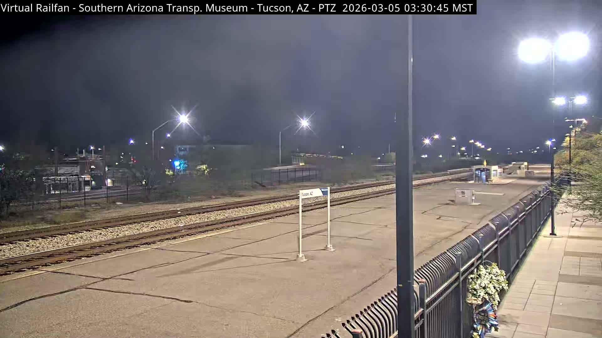 Tucson City & Tucson Transportation Museum & Amtrak  Station Railroad Crossing Live Cam - Tucson, Pima,  Arizona, USA