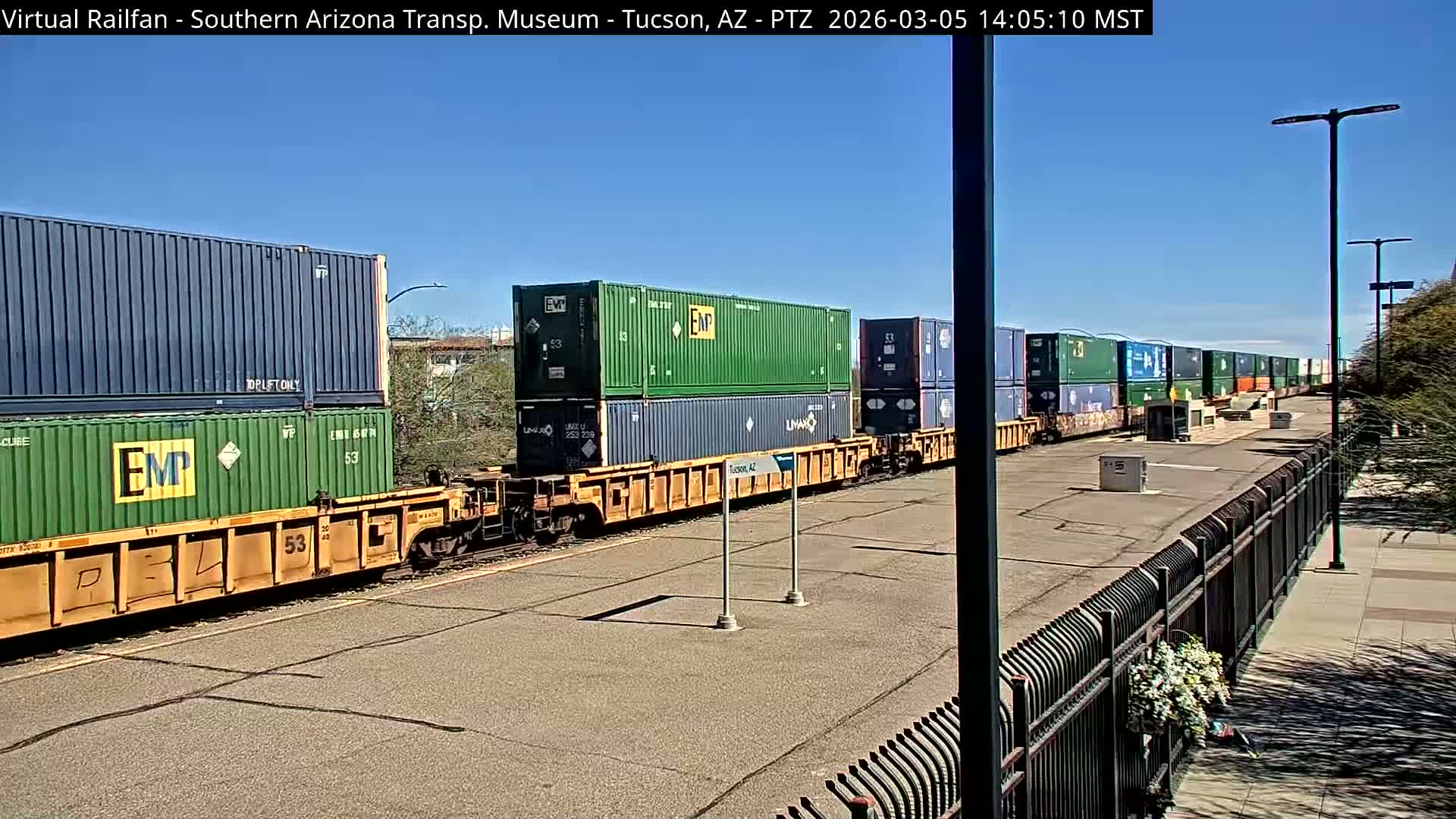 Tucson City & Tucson Transportation Museum & Amtrak  Station Railroad Crossing Live Cam - Tucson, Pima,  Arizona, USA