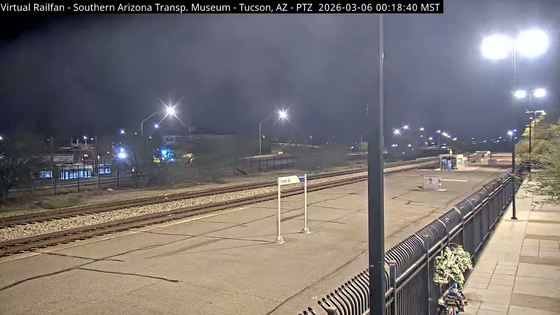 Tucson City & Tucson Transportation Museum & Amtrak  Station Railroad Crossing Live Cam - Tucson, Pima,  Arizona, USA