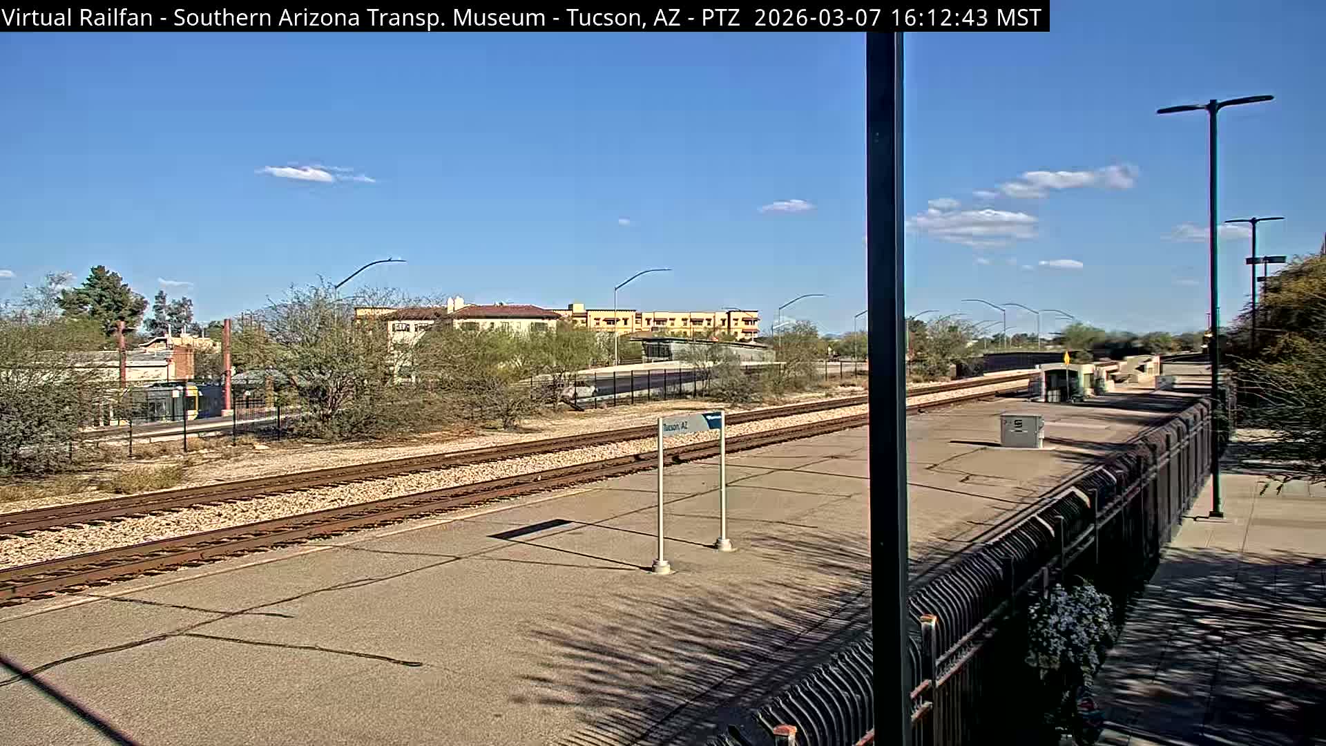 Tucson City & Tucson Transportation Museum & Amtrak  Station Railroad Crossing Live Cam - Tucson, Pima,  Arizona, USA