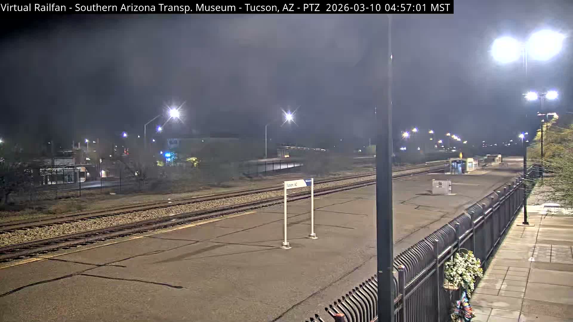 Tucson City & Tucson Transportation Museum & Amtrak  Station Railroad Crossing Live Cam - Tucson, Pima,  Arizona, USA
