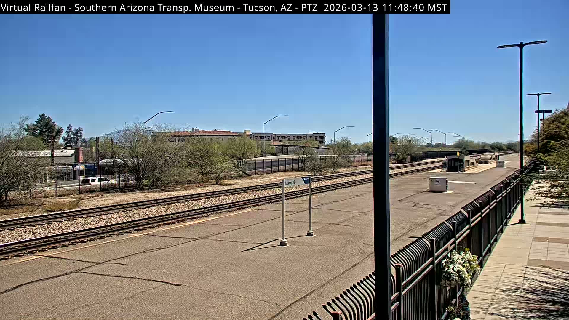 Tucson City & Tucson Transportation Museum & Amtrak  Station Railroad Crossing Live Cam - Tucson, Pima,  Arizona, USA
