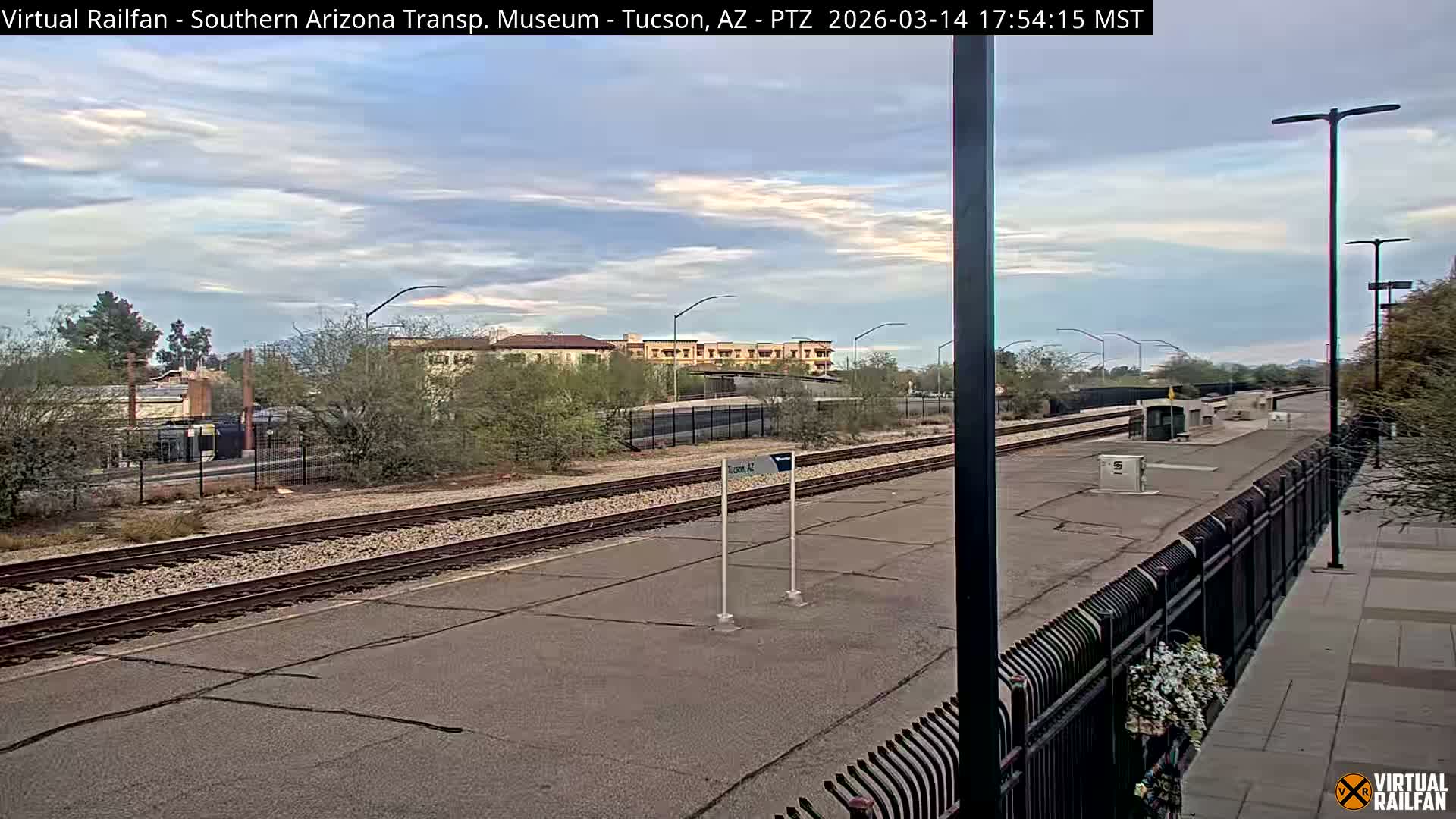 Tucson City & Tucson Transportation Museum & Amtrak  Station Railroad Crossing Live Cam - Tucson, Pima,  Arizona, USA