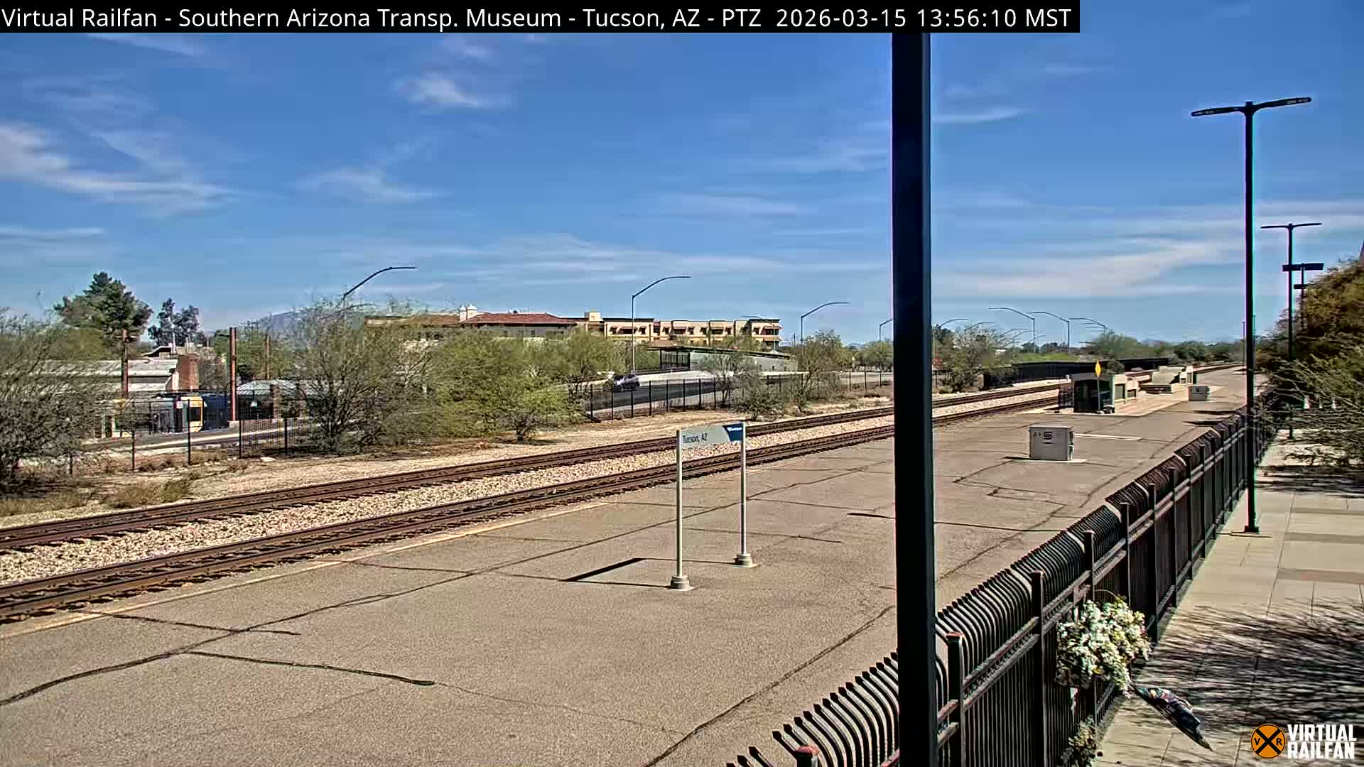 Tucson City & Tucson Transportation Museum & Amtrak  Station Railroad Crossing Live Cam - Tucson, Pima,  Arizona, USA