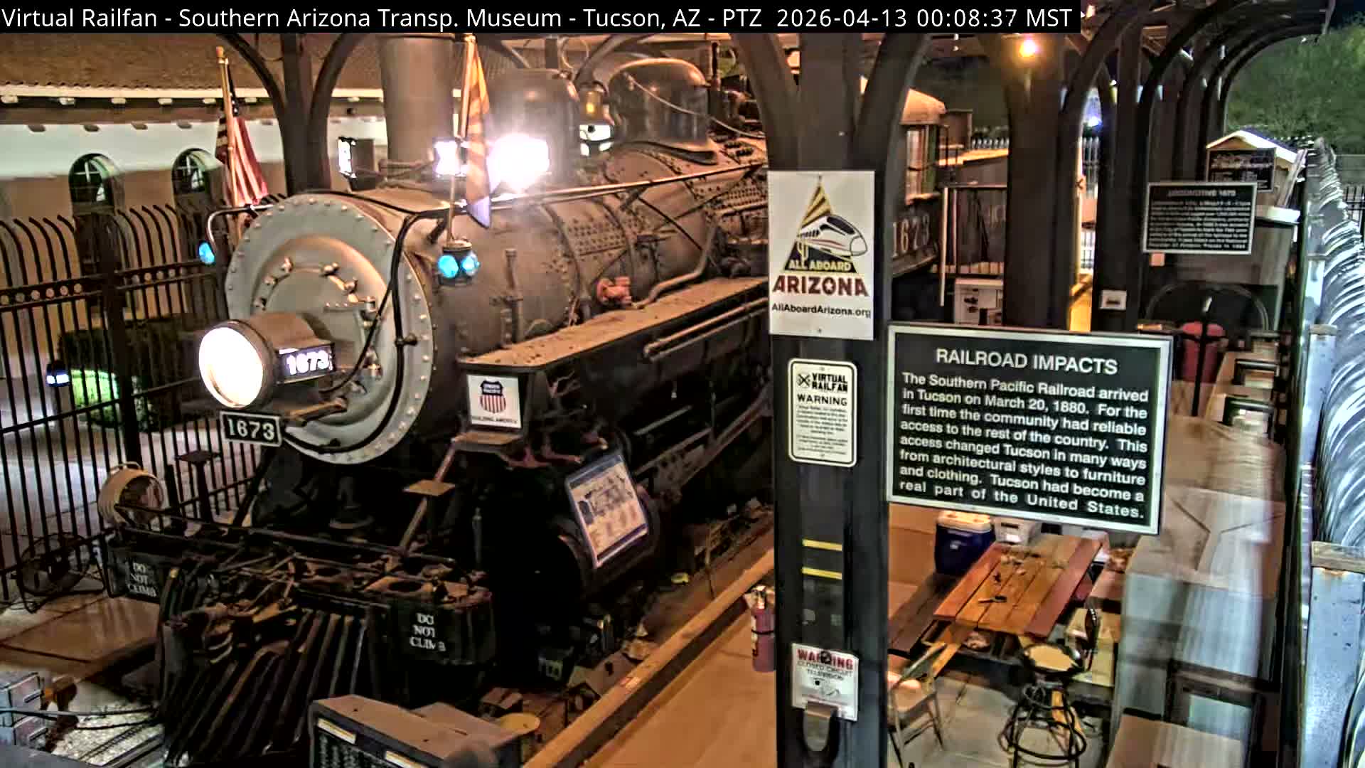 Tucson City & Tucson Transportation Museum & Amtrak  Station Railroad Crossing Live Cam - Tucson, Pima,  Arizona, USA